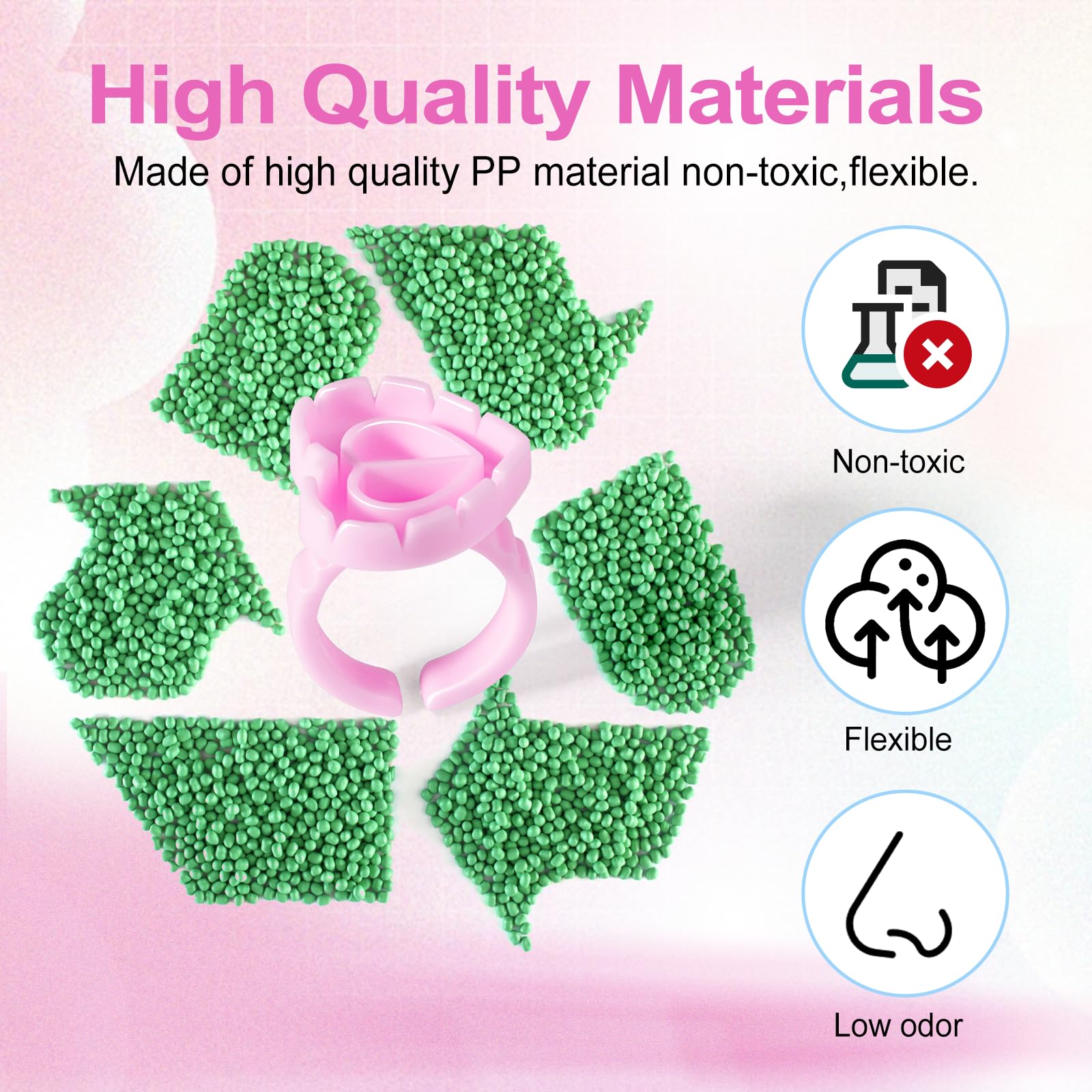 NXJ INFILILA Glue Rings for Eyelash Extensions – 300Pcs Disposable Heart-Shaped Cups