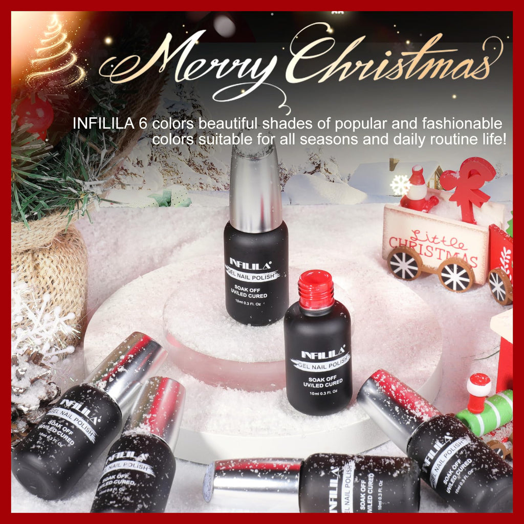 NXJ INFILILA Cat Eye Christmas Gel Nail Polish Set – 6 Colors in 10ml, Feline Luster07