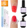 NXJ INFILILA Gel Nail Polish Remover Kit – 5-in-1, Acetone-Free, No Soak, Liquid Latex Barrier