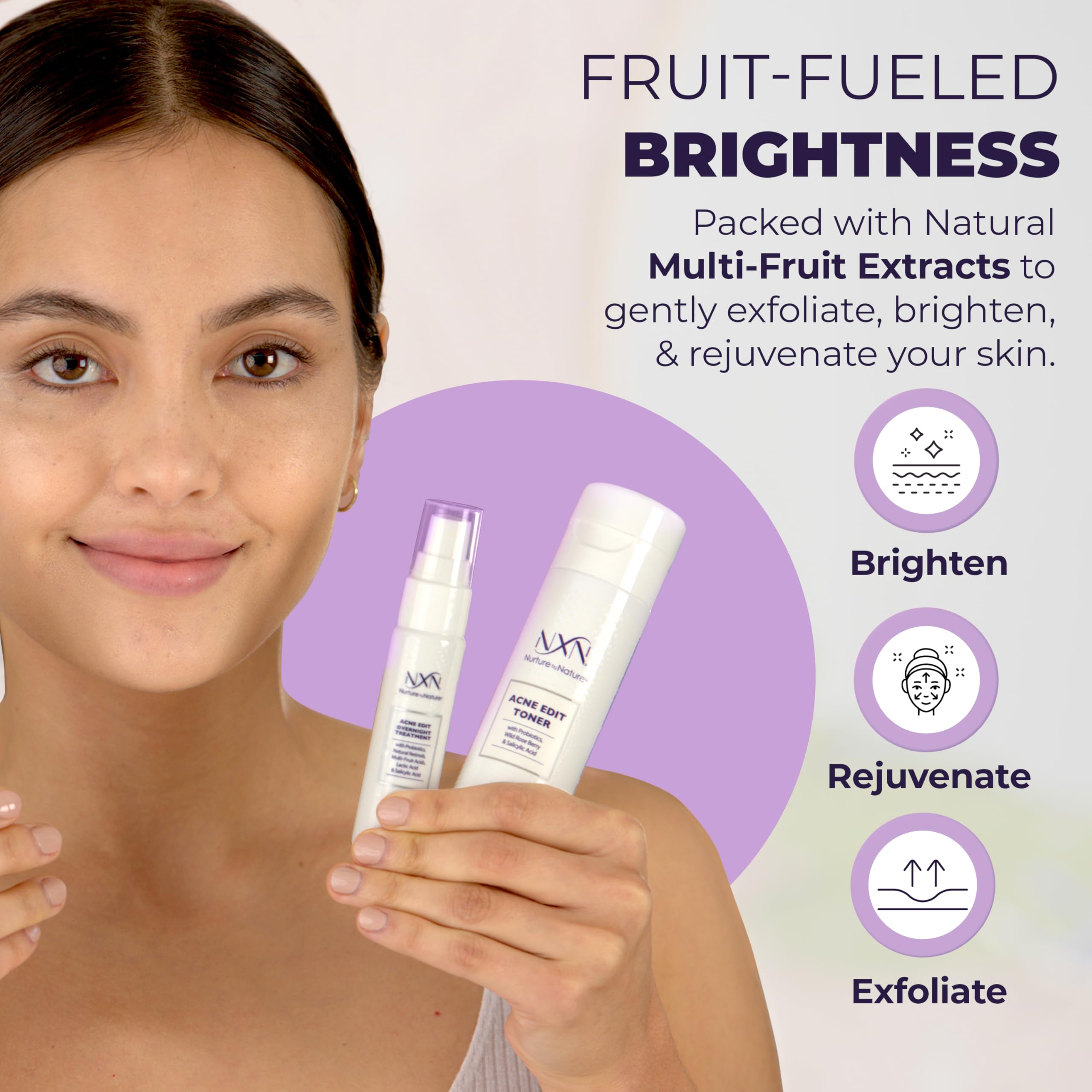 NXN Acne Facial Toner with Salicylic Acid, Witch Hazel & Probiotics | Alcohol-Free