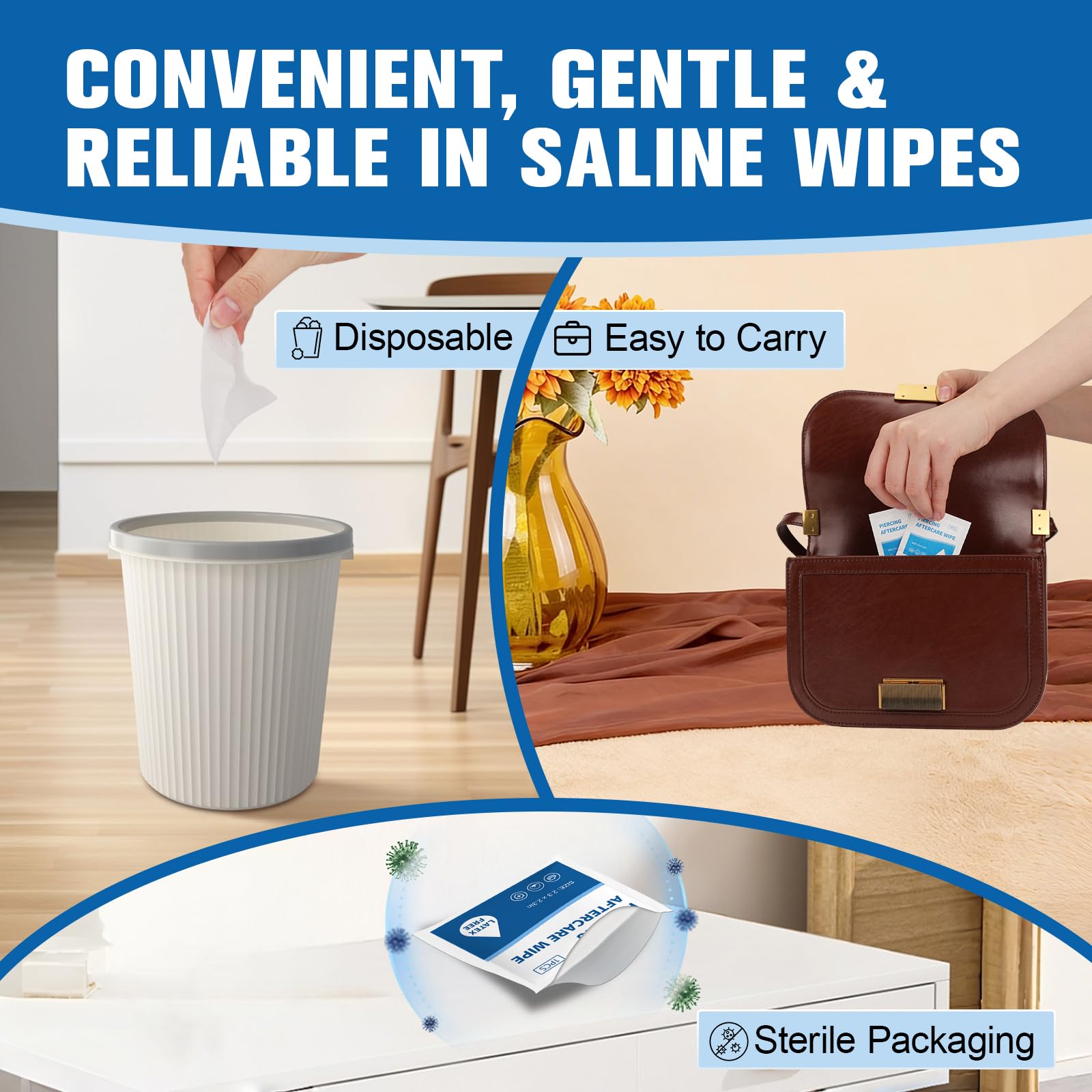 NXPPYY 2-in-1 Piercing Aftercare Spray & Wipes Kit — Gentle, Non-Greasy Saline Cleanser