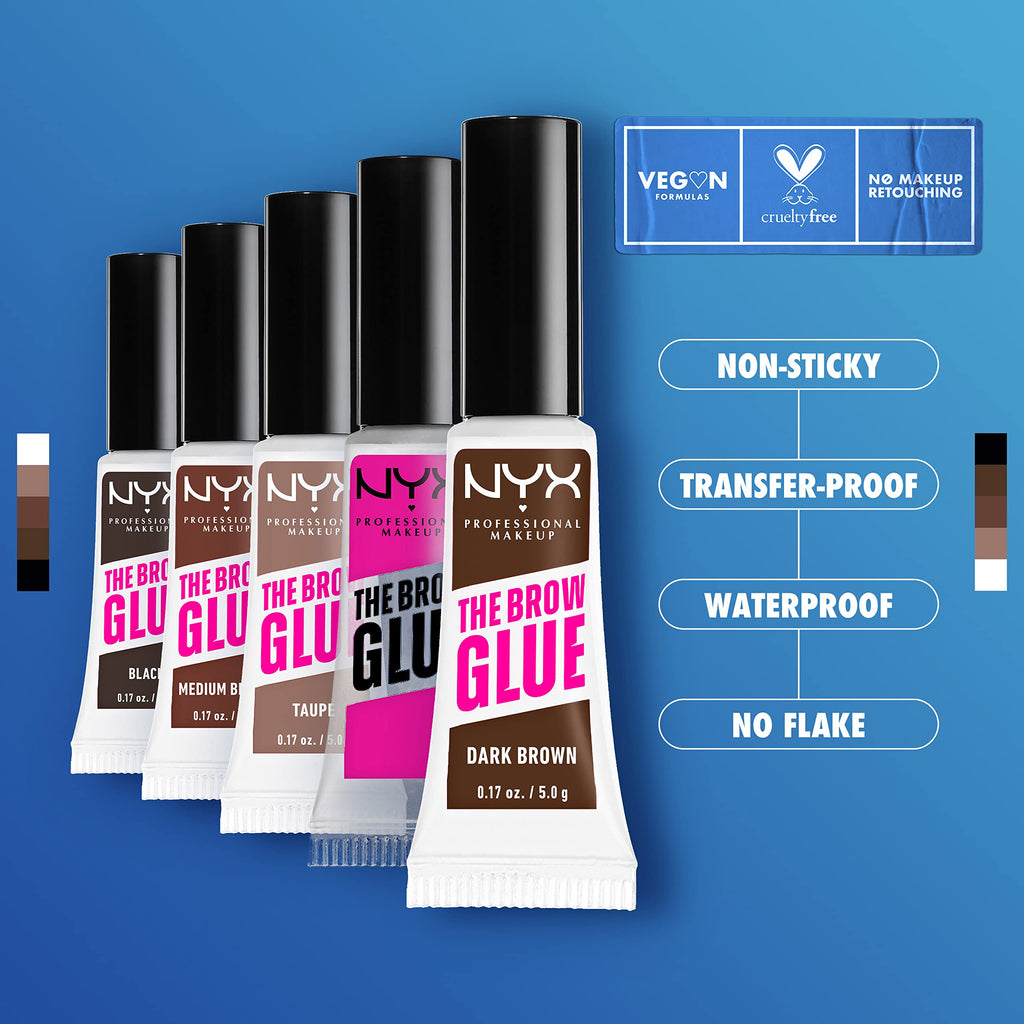 NYX PROFESSIONAL MAKEUP The Brow Glue: Extreme Hold Tinted Eyebrow Gel in Medium Brown