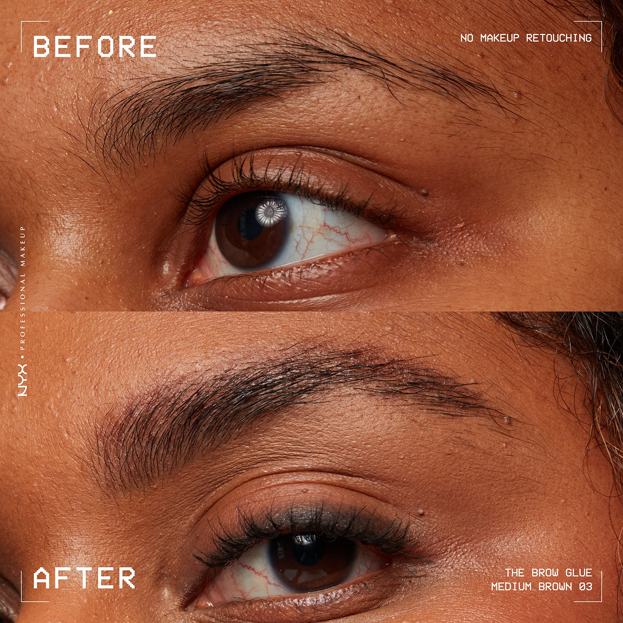 NYX PROFESSIONAL MAKEUP The Brow Glue: Extreme Hold Tinted Eyebrow Gel in Medium Brown