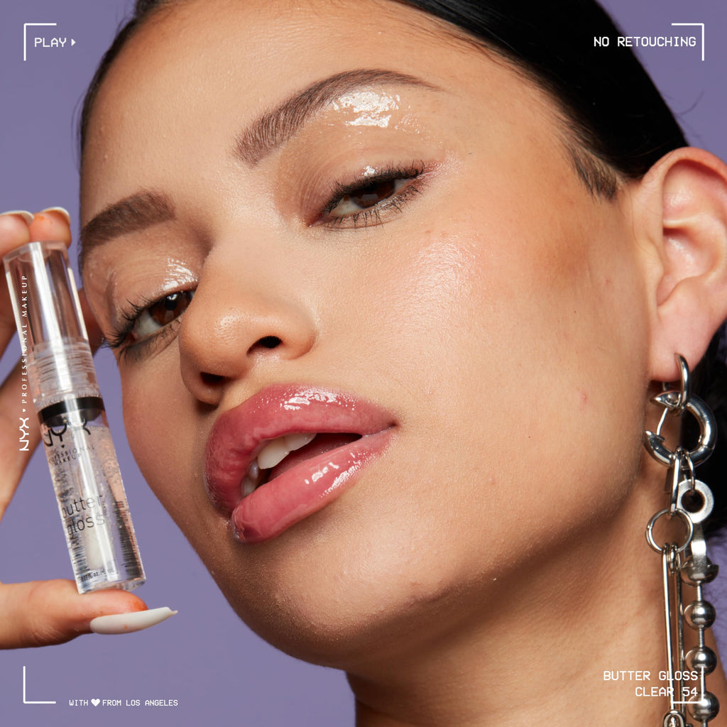 NYX PROFESSIONAL MAKEUP Butter Gloss Sugar Glass Clear 3-Pack – Non-Sticky Lip Gloss, Sheer to Medium Shine