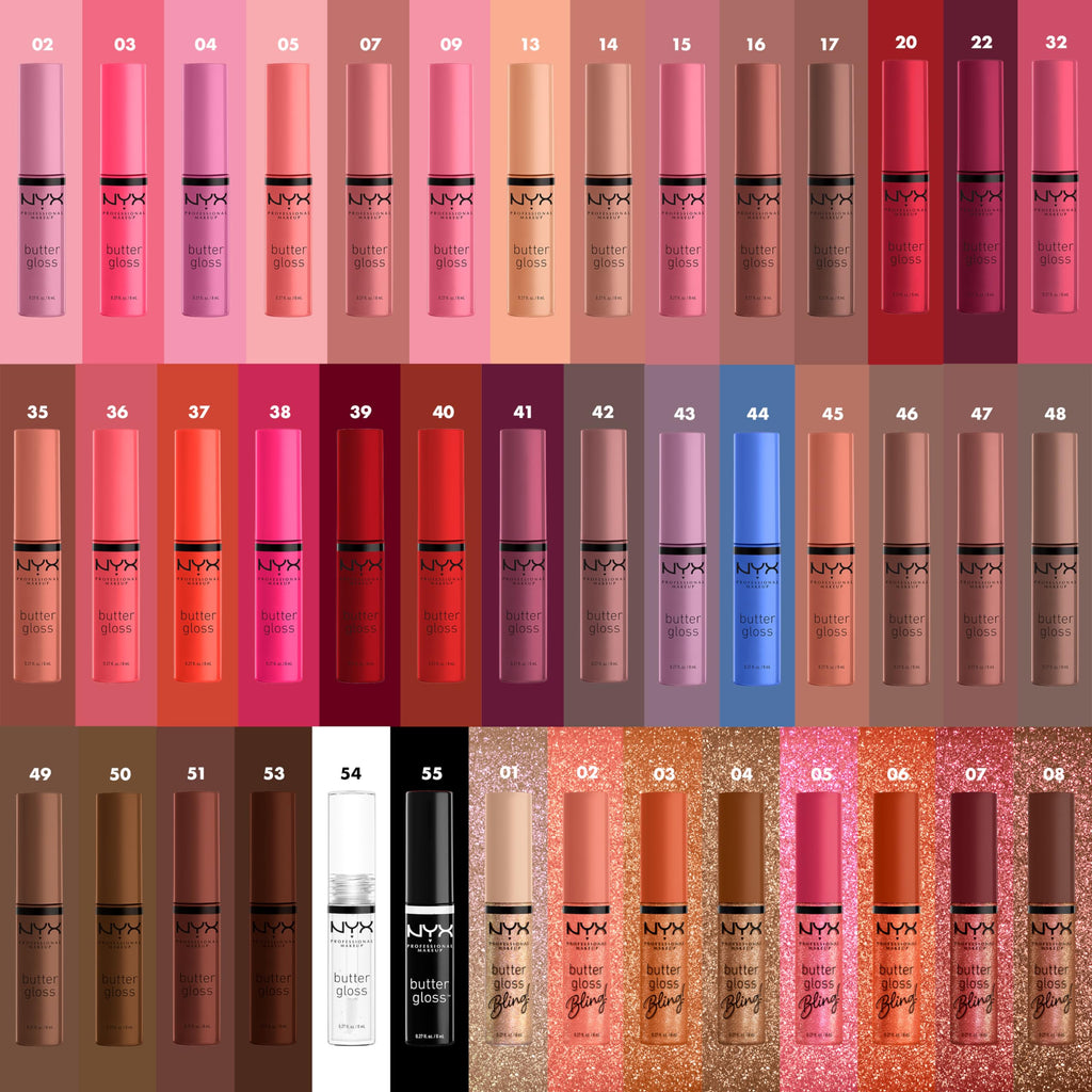 NYX PROFESSIONAL MAKEUP Butter Gloss Sugar Glass Clear 3-Pack – Non-Sticky Lip Gloss, Sheer to Medium Shine