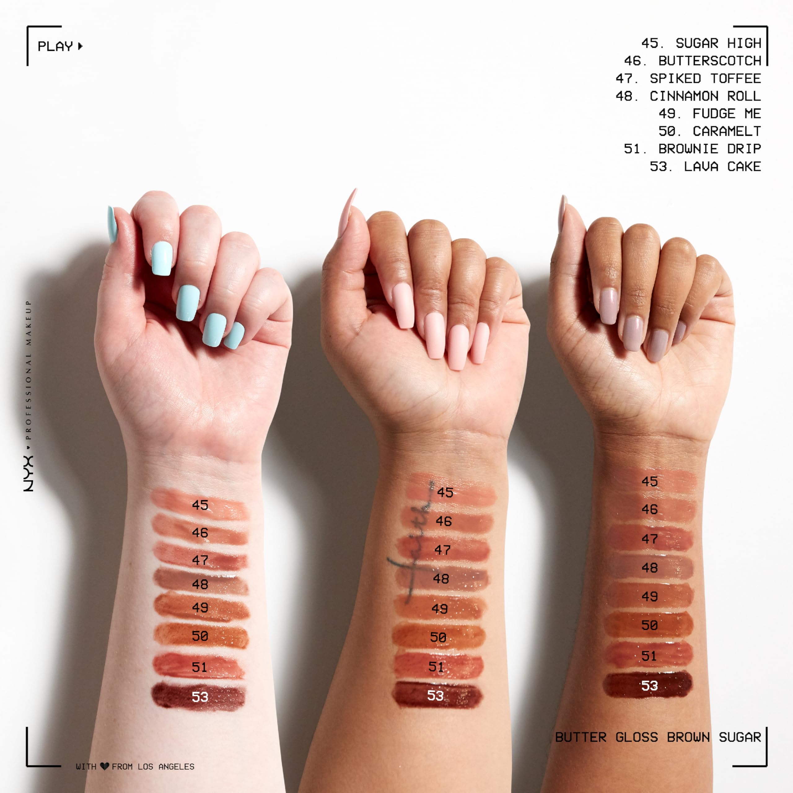 NYX PROFESSIONAL MAKEUP Butter Gloss Sugar Glass Clear 3-Pack – Non-Sticky Lip Gloss, Sheer to Medium Shine