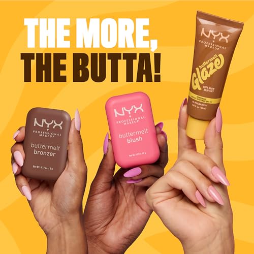 NYX PROFESSIONAL MAKEUP Buttermelt Glaze Soft Glow Skin Tint + SPF 30 – Up to 12HR Wear, Cashew Butta 03