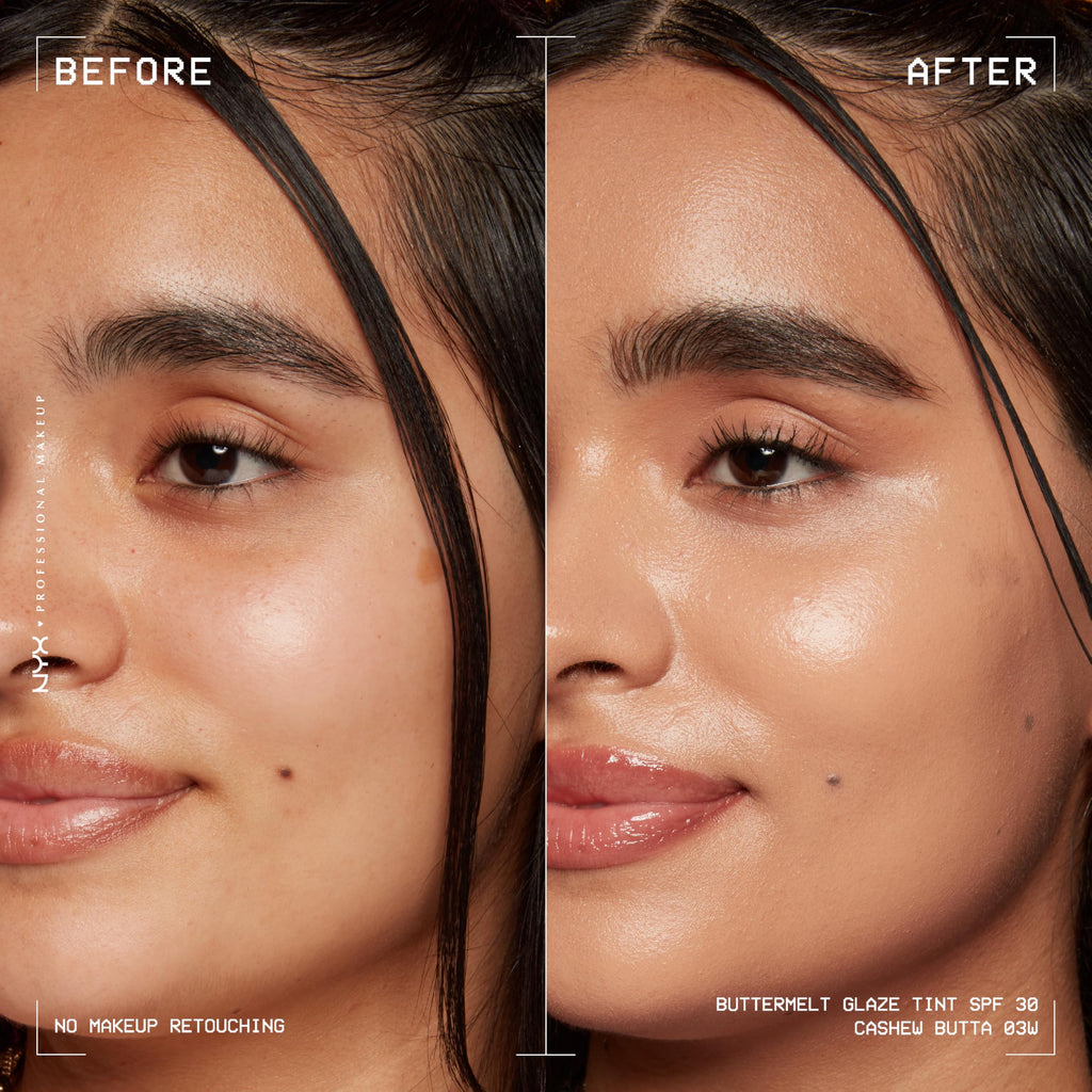 NYX PROFESSIONAL MAKEUP Buttermelt Glaze Soft Glow Skin Tint + SPF 30 – Up to 12HR Wear, Cashew Butta 03