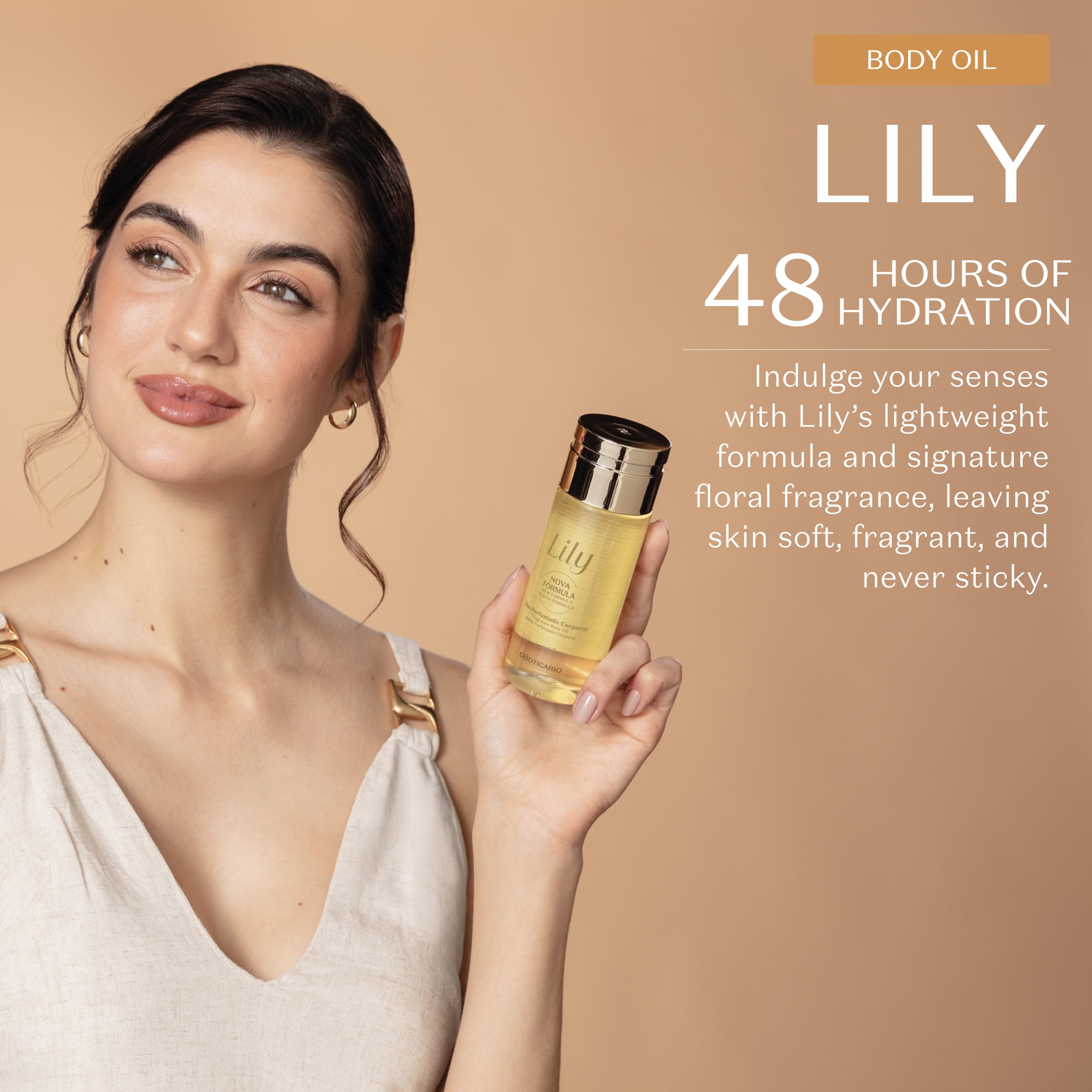 Lily Scented Body Oil by O BOTICÁRIO | Lightweight, Fast-Absorbing Moisturizer