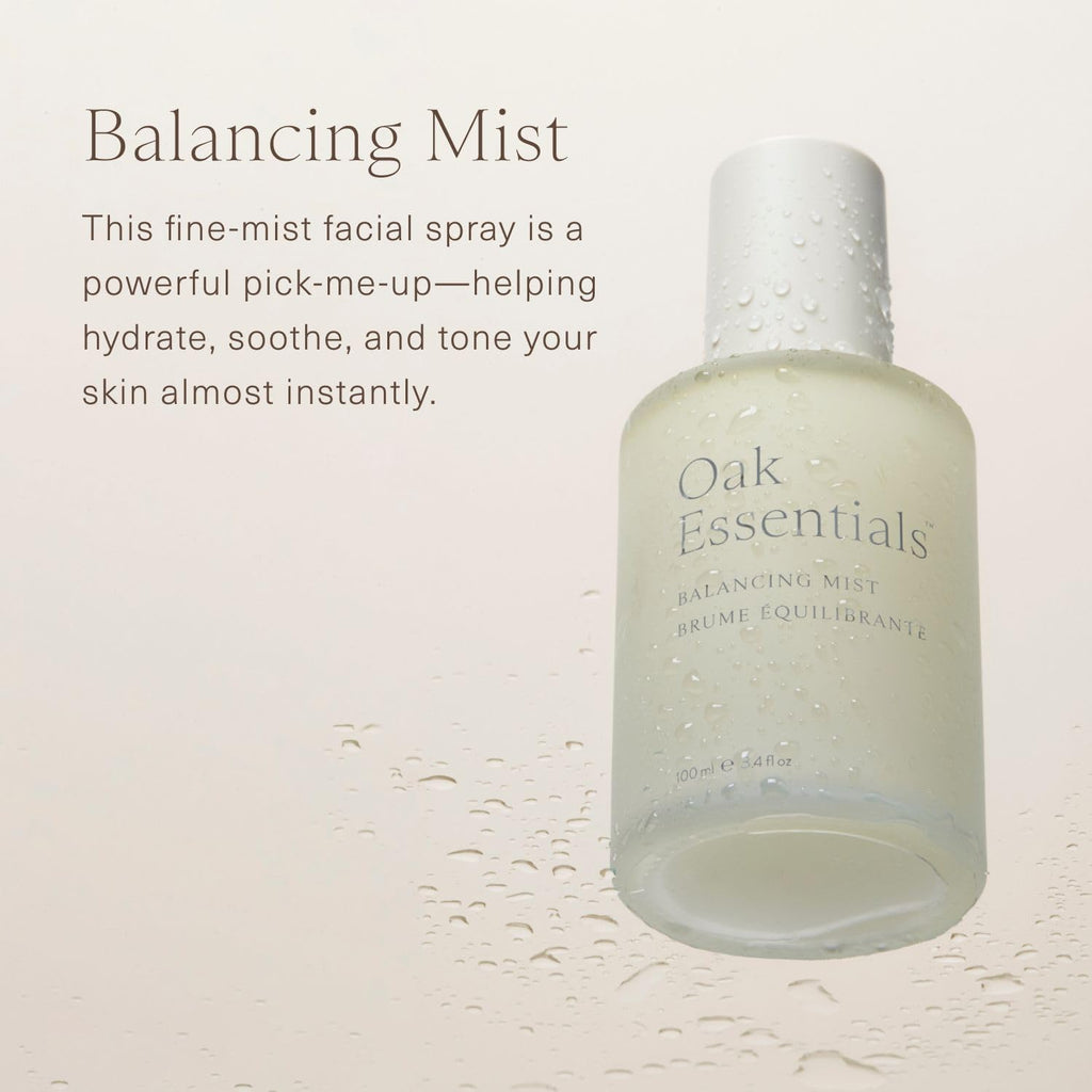 Oak Essentials Balancing Mist – Rose Water & Aloe Hydrating Face Toner (3.4 oz)