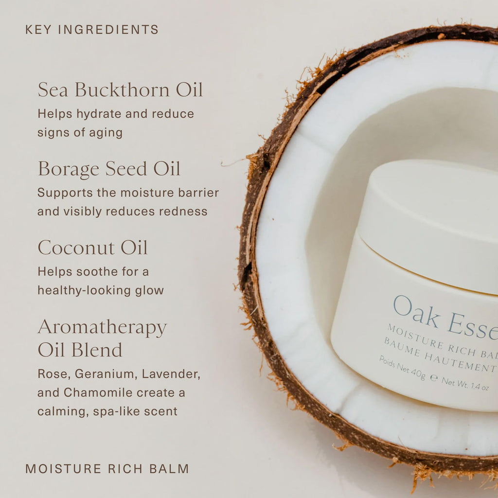 Oak Essentials Moisture Rich Balm | Deep Hydration with Sea Buckthorn & Borage Oil