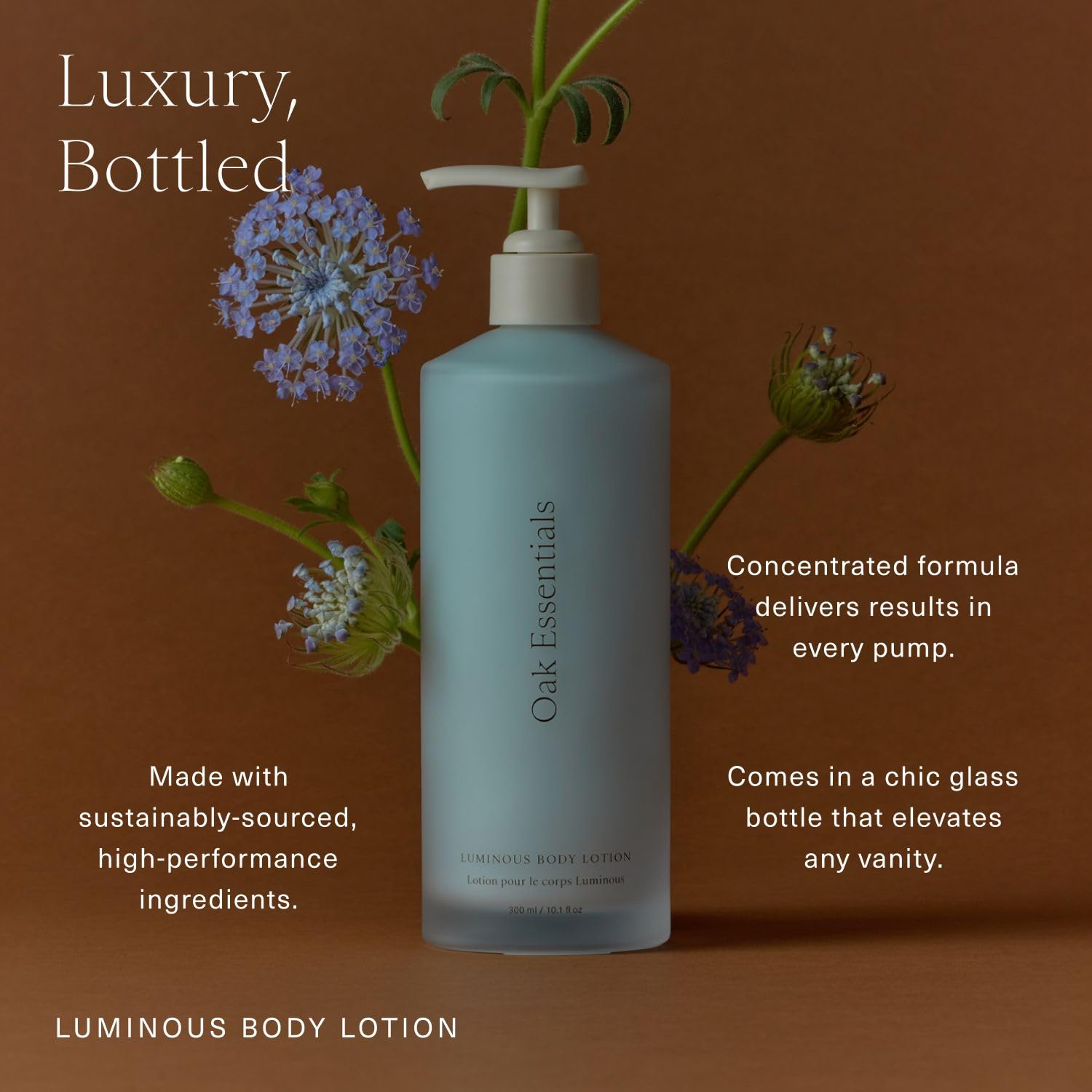 Oak Essentials Luminous Body Lotion | Hydrating Blue Tansy and Rose Oil with Turmeric – Travel Size 1.33 fl oz