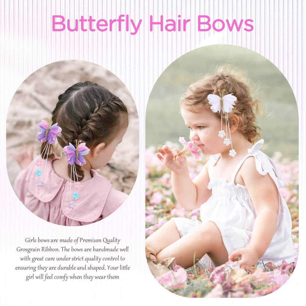 OAOLEER 6PCS Halloween Hair Bows for Girls – Yellow Purple Flower Clips with Alligator Clips