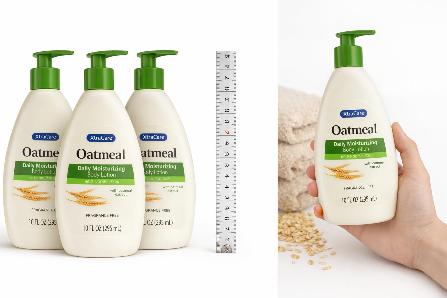 oatmeal Xtra.care Daily Moisturizing Body Lotion Extract – Soothing Hydration for Dry & Sensitive Skin, 3 x 10 oz