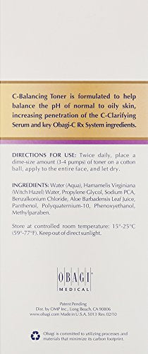 Obagi Medical C-Balancing Toner – Alcohol-Free, pH-Balancing Toner for Normal to Oily Skin (6.7 Fl oz)
