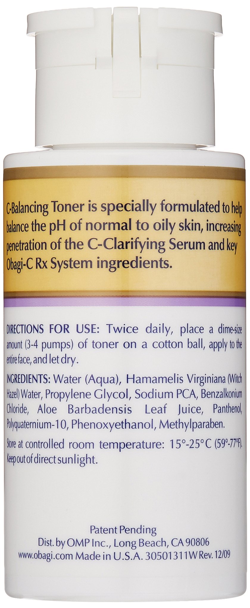 Obagi Medical C-Balancing Toner – Alcohol-Free, pH-Balancing Toner for Normal to Oily Skin (6.7 Fl oz)