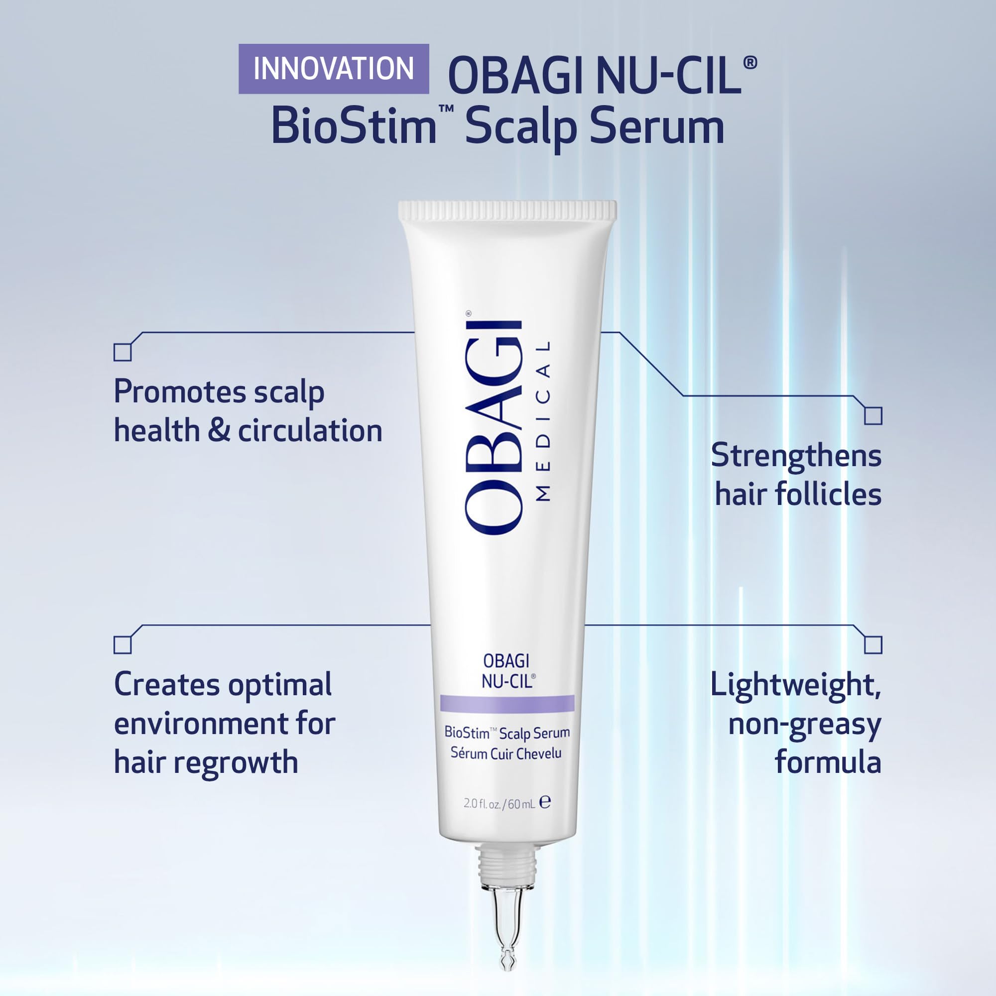 Obagi Nu-Cil BioStim Hair Serum with Biotin – Fuller, Denser Hair & Healthy Scalp (2 oz)