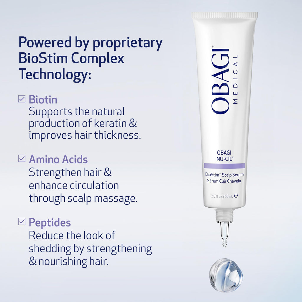 Obagi Nu-Cil BioStim Hair Serum with Biotin – Fuller, Denser Hair & Healthy Scalp (2 oz)