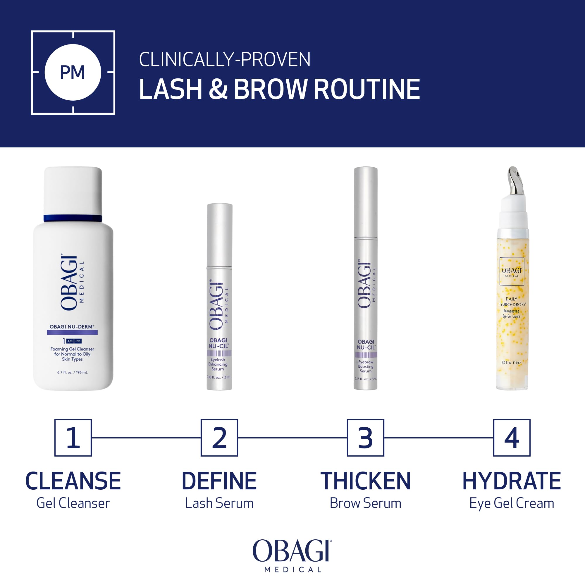 Obagi Nu-Cil Eyebrow Boosting Serum – Fuller Brows with Biotin & Hyaluronic Acid | 0.17 oz