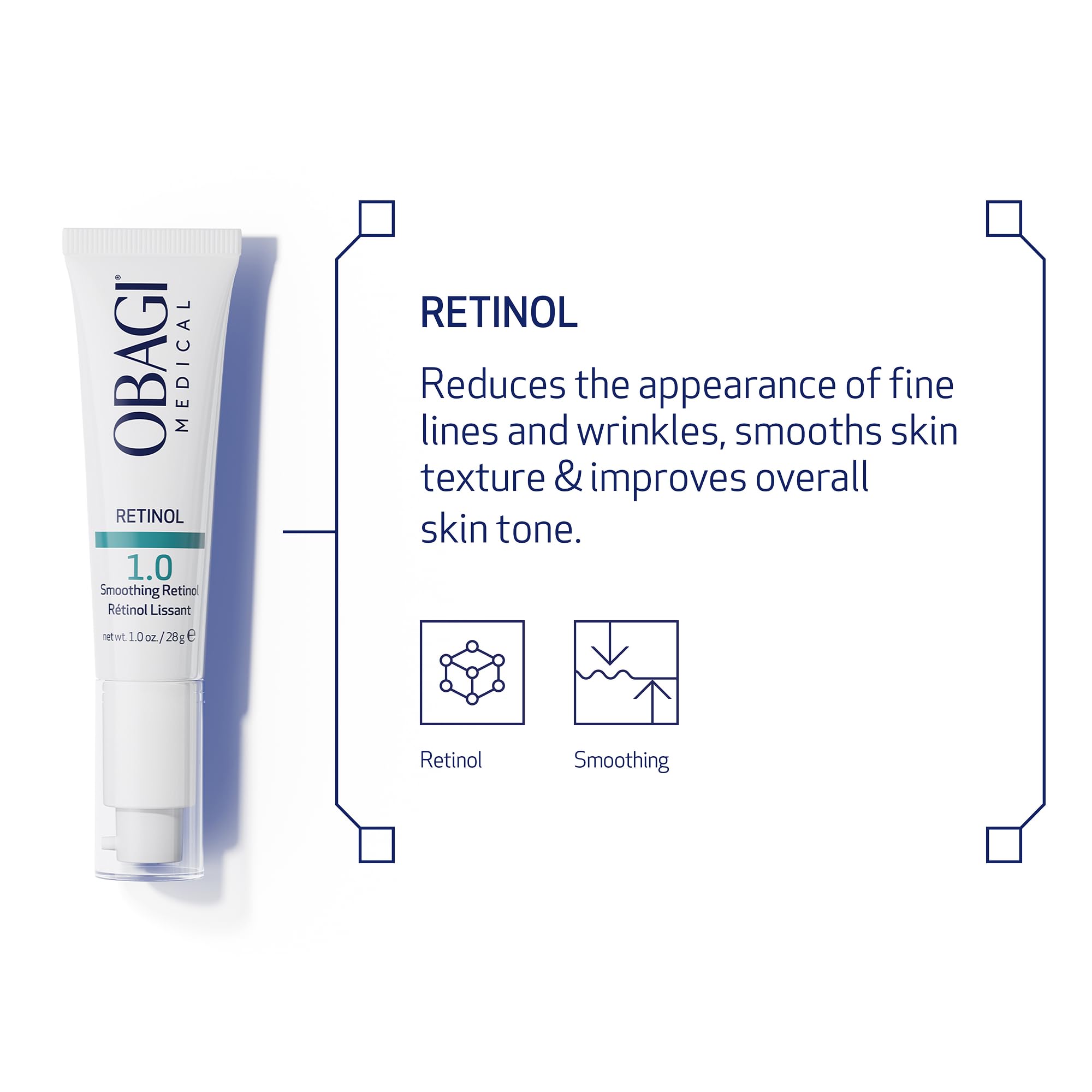 Obagi Medical Retinol 1.0 Cream – High Concentration Retinol for Smoother Skin & Fine Lines | 1 oz