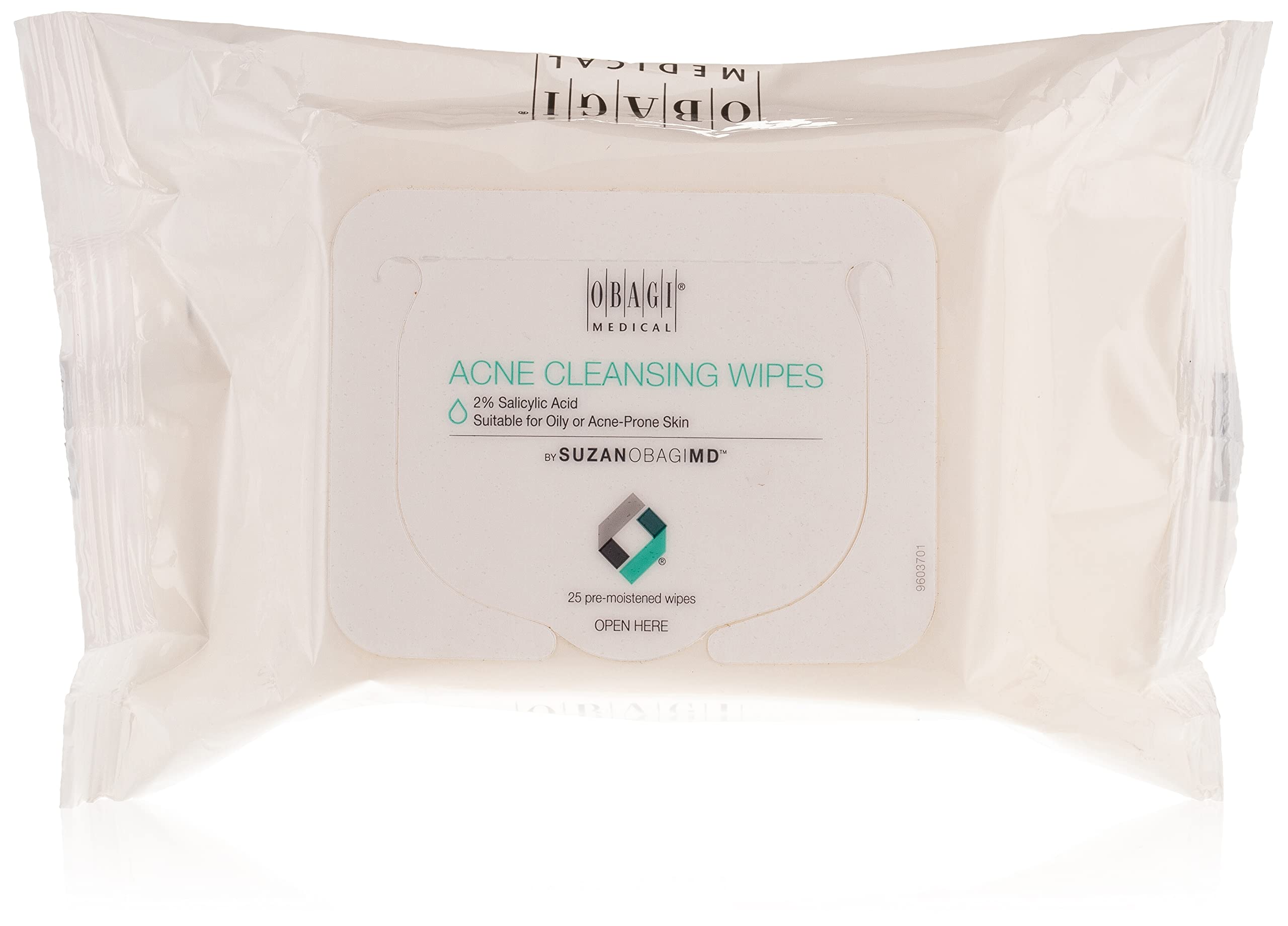 SUZANOBAGIMD On the Go Cleansing Wipes for Oily or Acne-Prone Skin, 25 Count | Obagi Medical
