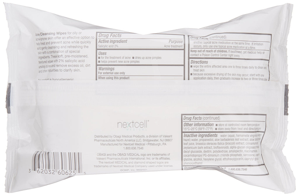 SUZANOBAGIMD On the Go Cleansing Wipes for Oily or Acne-Prone Skin, 25 Count | Obagi Medical