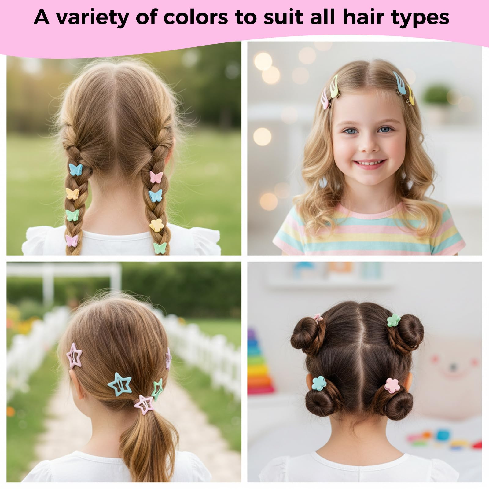obeoby Colorful Rubber Bands Set – 2020 Pcs Elastic Hair Ties, 5 Styling Tools, 40 Hair Clips, Gift for Daughter