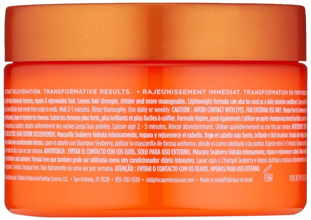 Obliphica Seaberry Hair Mask – Deep Conditioning for Dry & Damaged Hair | 8.5 oz