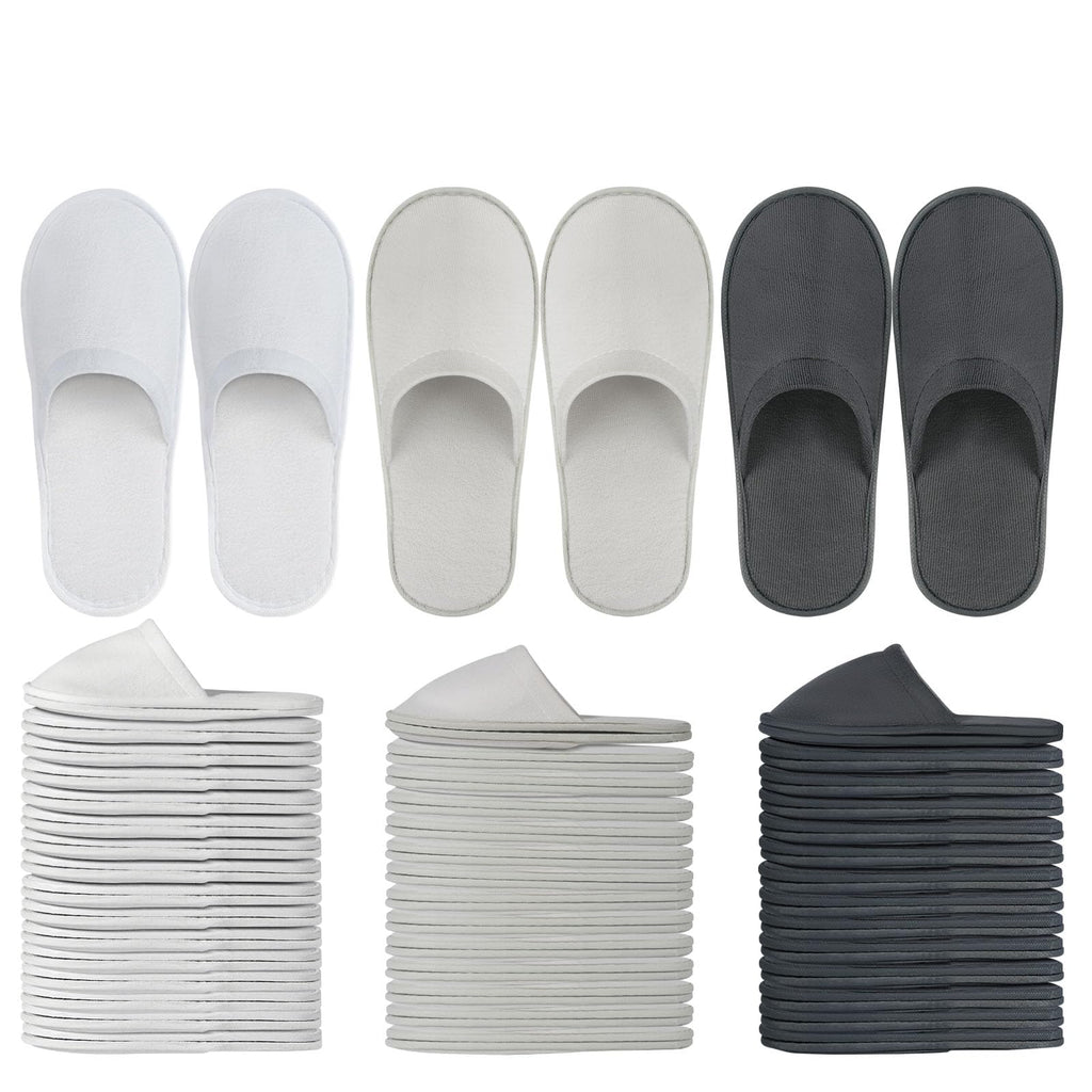 OBMMIRAO 44 Pairs Bulk Disposable Slippers for Guests – 6mm EVA Non-Slip Sole, Fits US Men 10 & Women 11