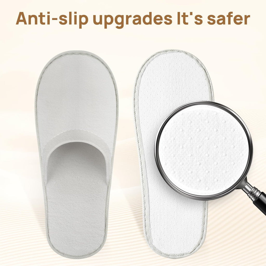 OBMMIRAO 44 Pairs Bulk Disposable Slippers for Guests – 6mm EVA Non-Slip Sole, Fits US Men 10 & Women 11