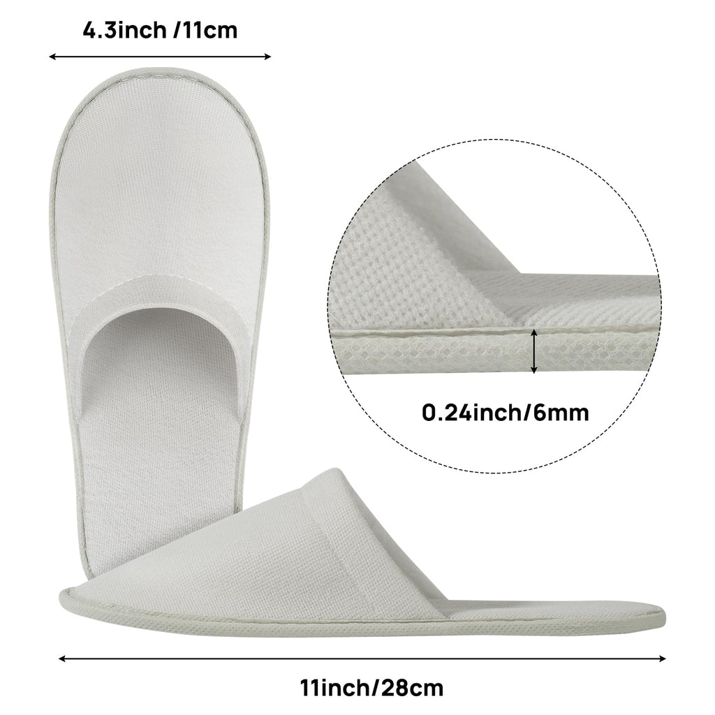 OBMMIRAO 44 Pairs Bulk Disposable Slippers for Guests – 6mm EVA Non-Slip Sole, Fits US Men 10 & Women 11