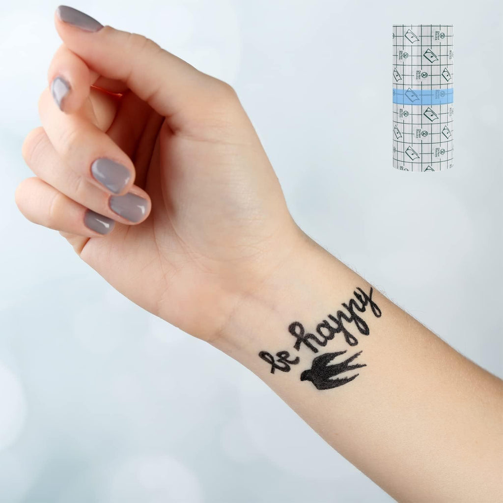OBTANIM Transparent Waterproof Tattoo Bandage — Clear Adhesive Film (8x197 in)