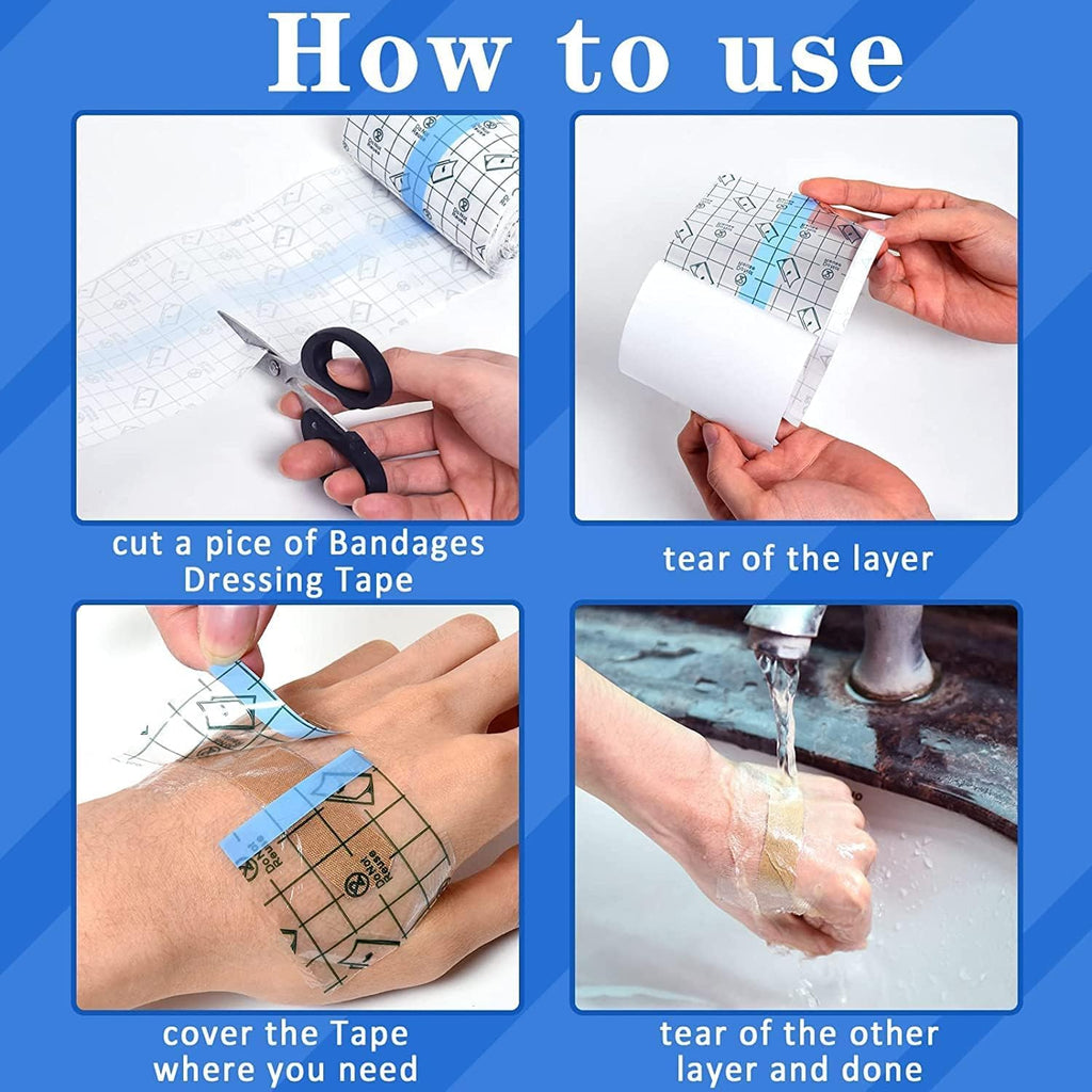 OBTANIM Transparent Waterproof Tattoo Bandage — Clear Adhesive Film (8x197 in)