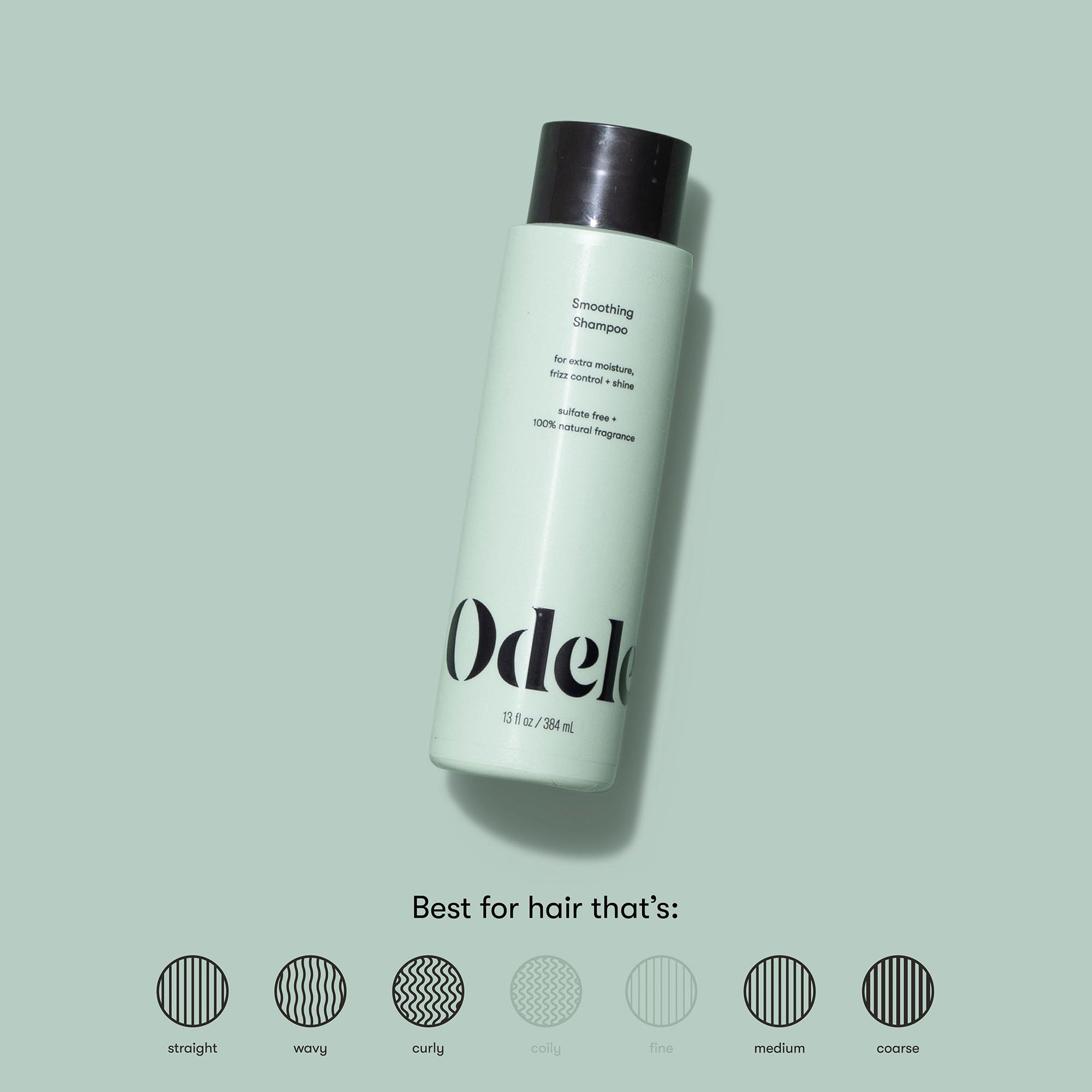 Odele Smoothing Sulfate-Free Shampoo – Extra Moisture, Frizz Control, Shine | 13 Fl Oz