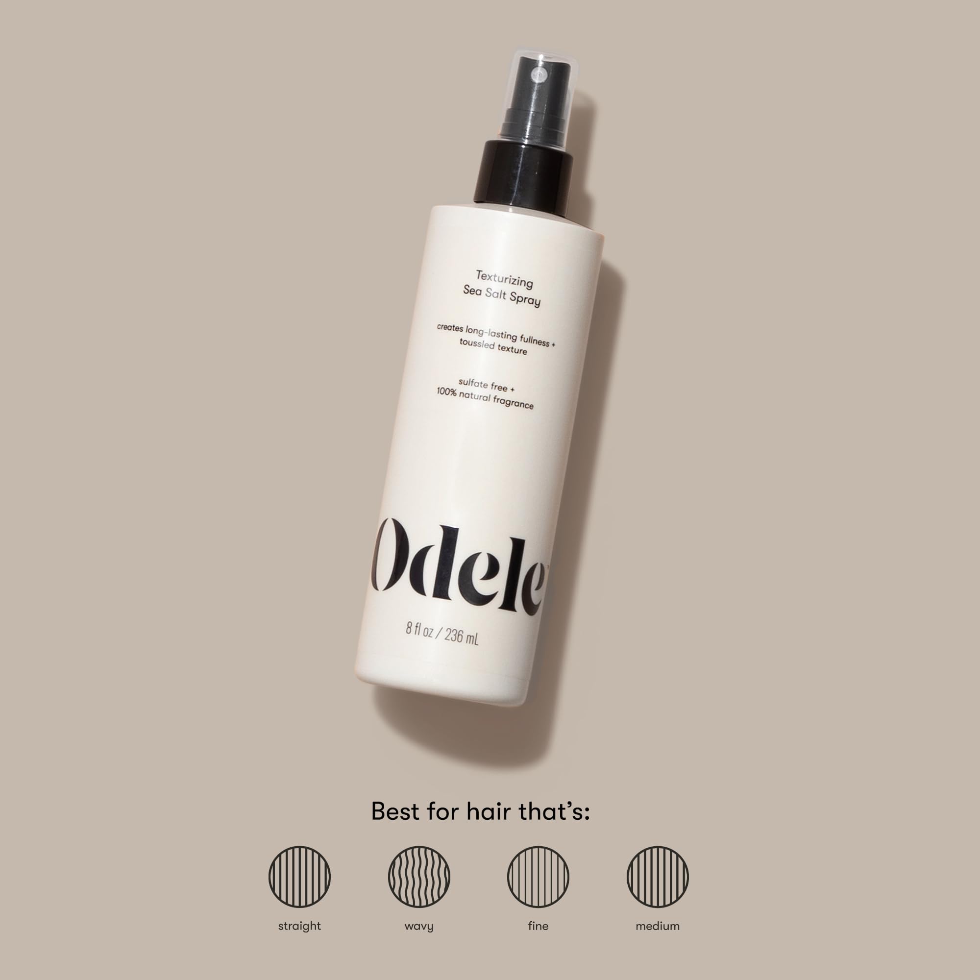 Odele Texturizing Sea Salt Spray – Volume & Beachy Texture for Straight-to-Wavy Hair (8 Fl Oz)