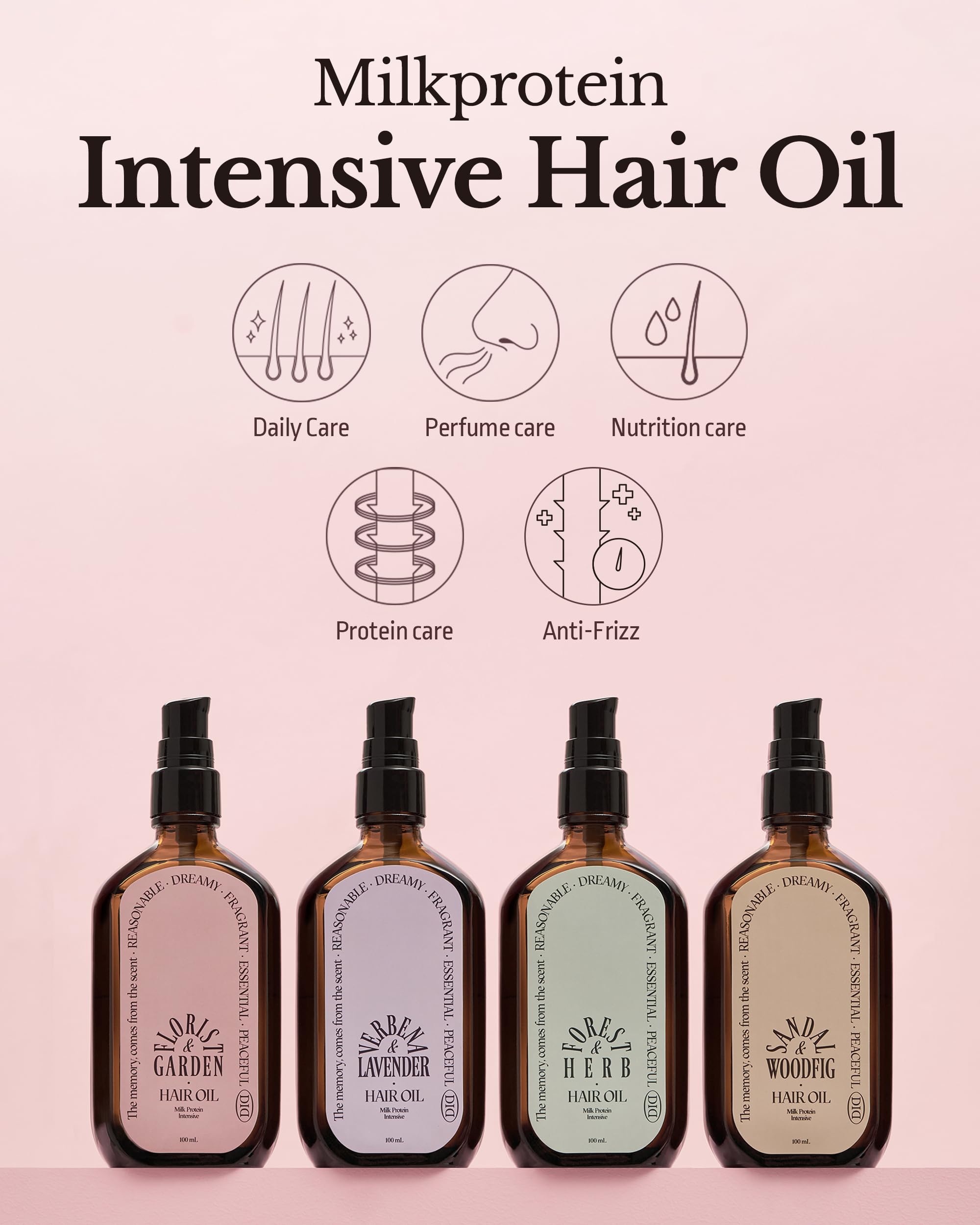 ODID Milk Protein Intensive Hair Oil | Korean Anti-Frizz Nourishing Serum with 10,000ppm Argan Oil, 3.38 fl oz