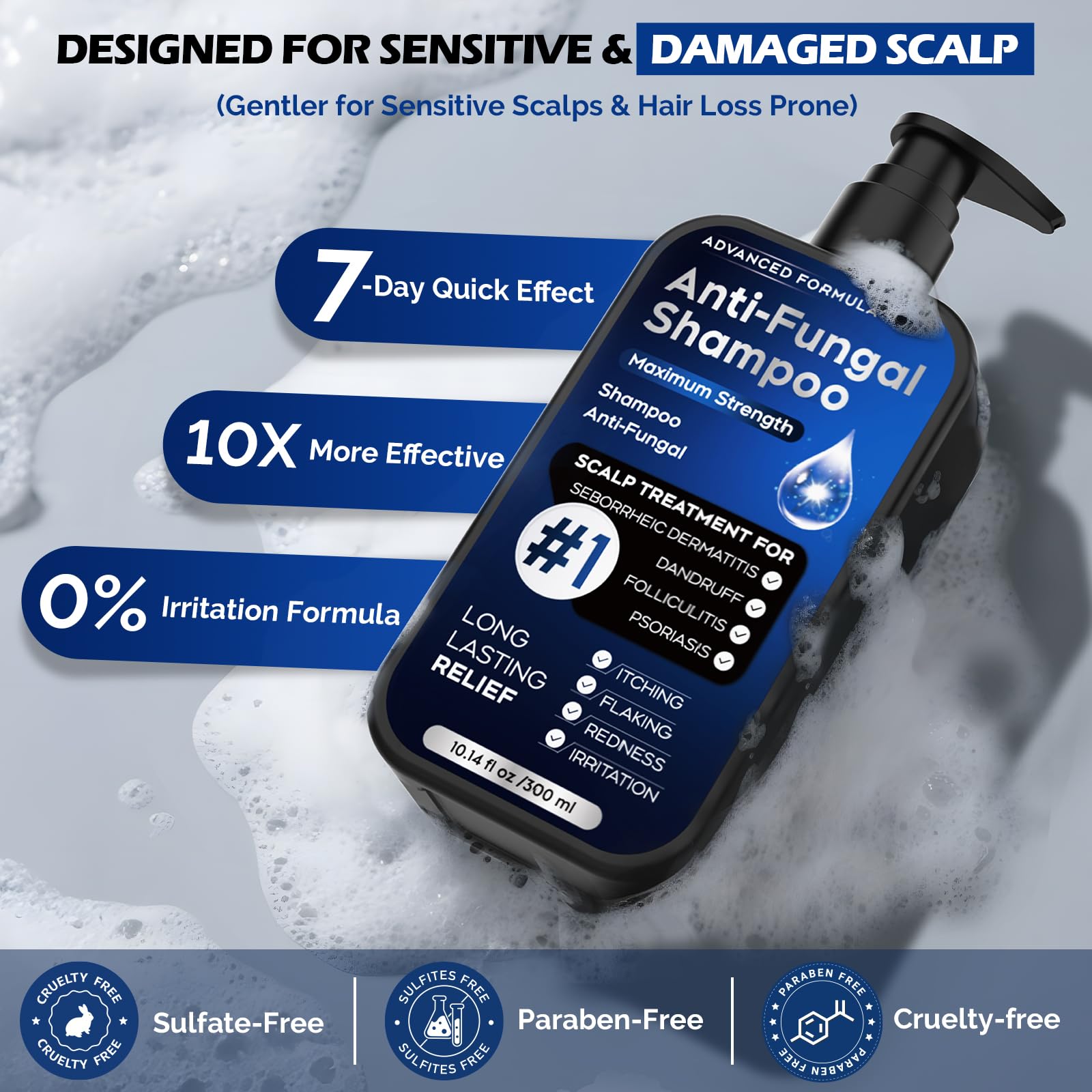 Oely Anti-Dandruff Shampoo for Folliculitis & Scalp Psoriasis | 10.1 fl oz