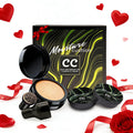 OETUIOW Mushroom Head Air Cushion CC Cream Gift Set – 1 Full-Size Foundation + 2 Refills & Puff (Natural)