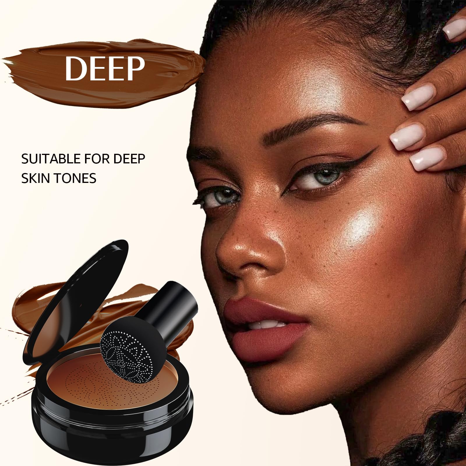 OETUIOW Mushroom Head Air Cushion CC Cream – Deep, Long-Lasting BB Cream for Mature Skin