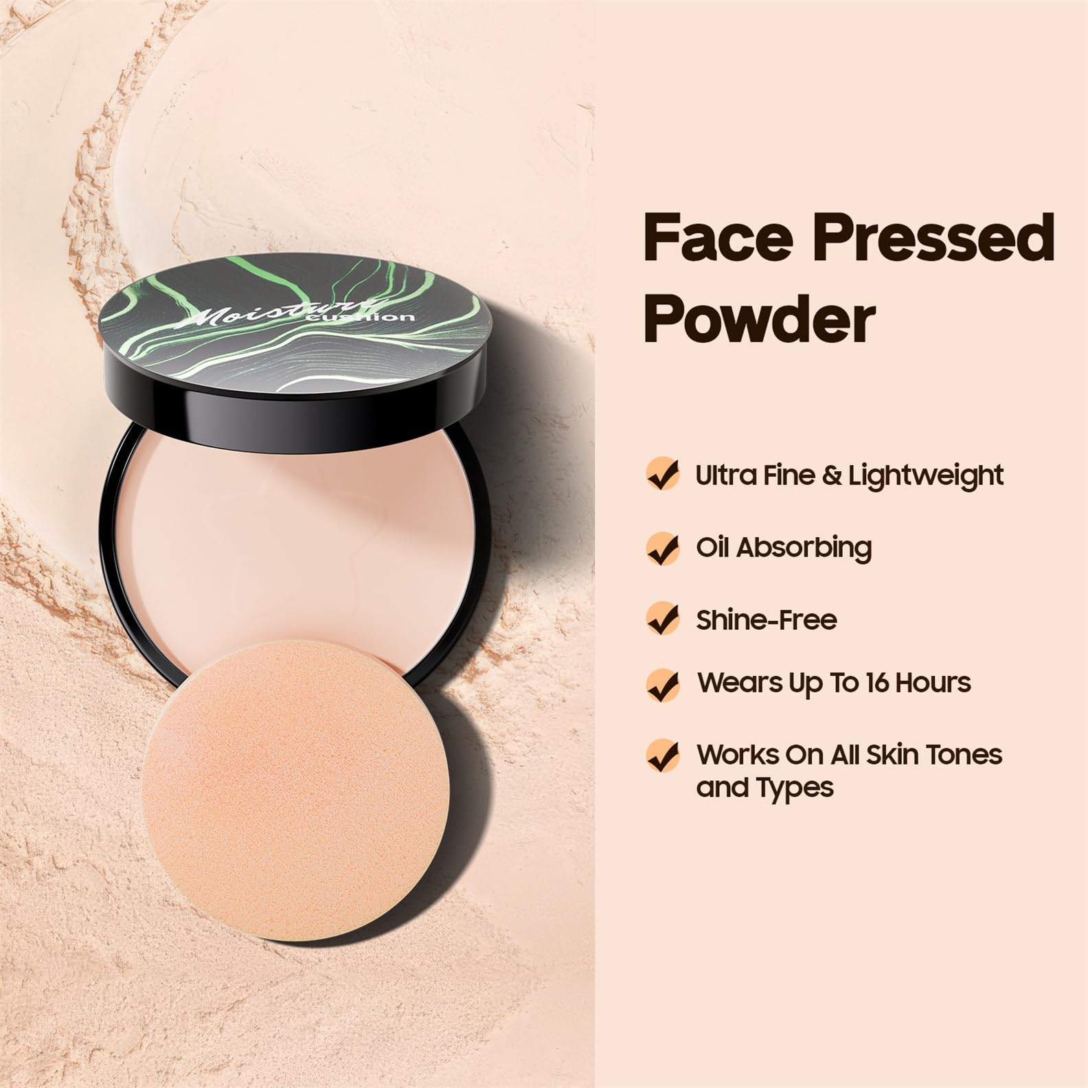 OETUIOW Mushroom Head Air Cushion CC Cream with Setting Powder Set – Shine Control, Blur & Even Skin Tone for All Skin Types