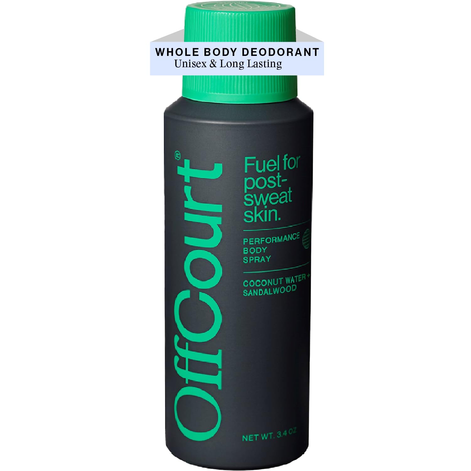 OffCourt Aluminum-Free Body Spray – Coconut Water & Sandalwood, 3.4 oz