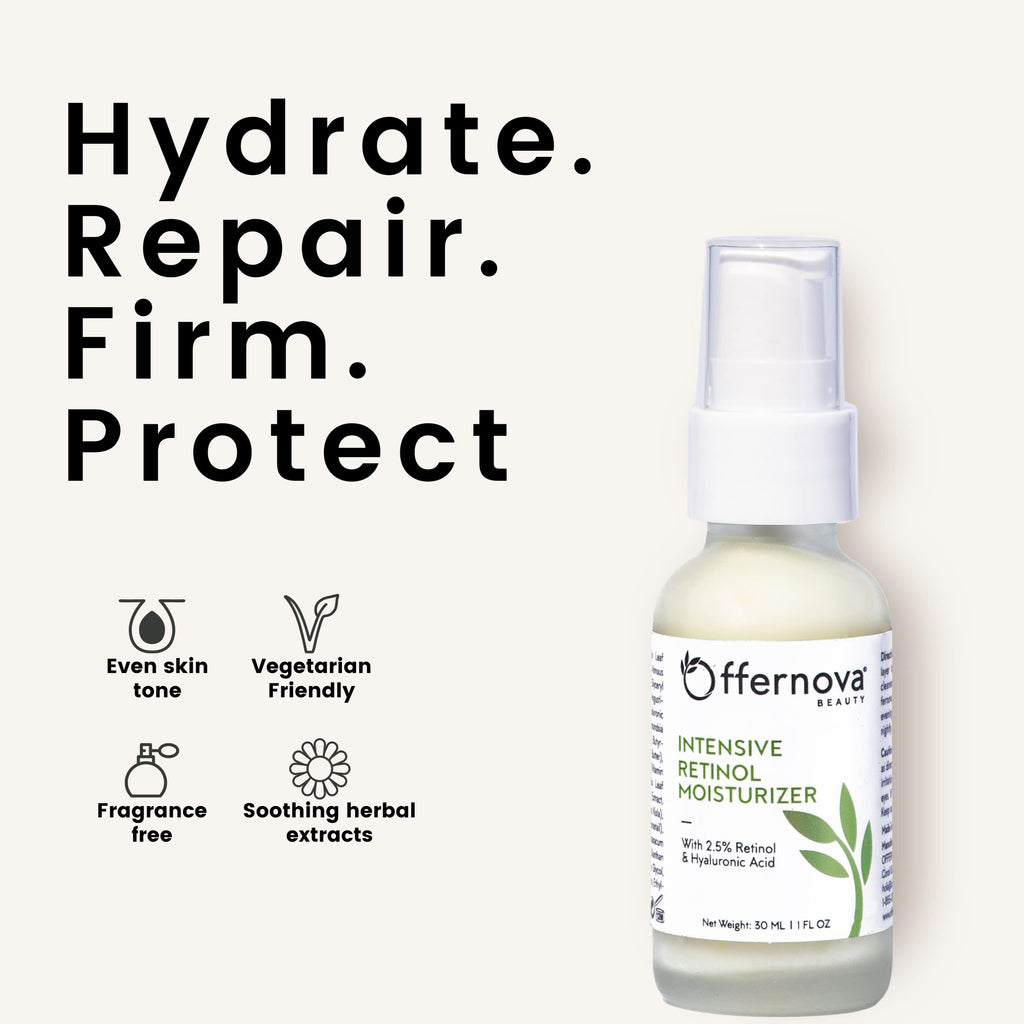 Offernova Intensive Retinol Moisturizer – Deep Hydration Night Cream with 2.5% Vitamin A, Hyaluronic Acid & Vitamin E