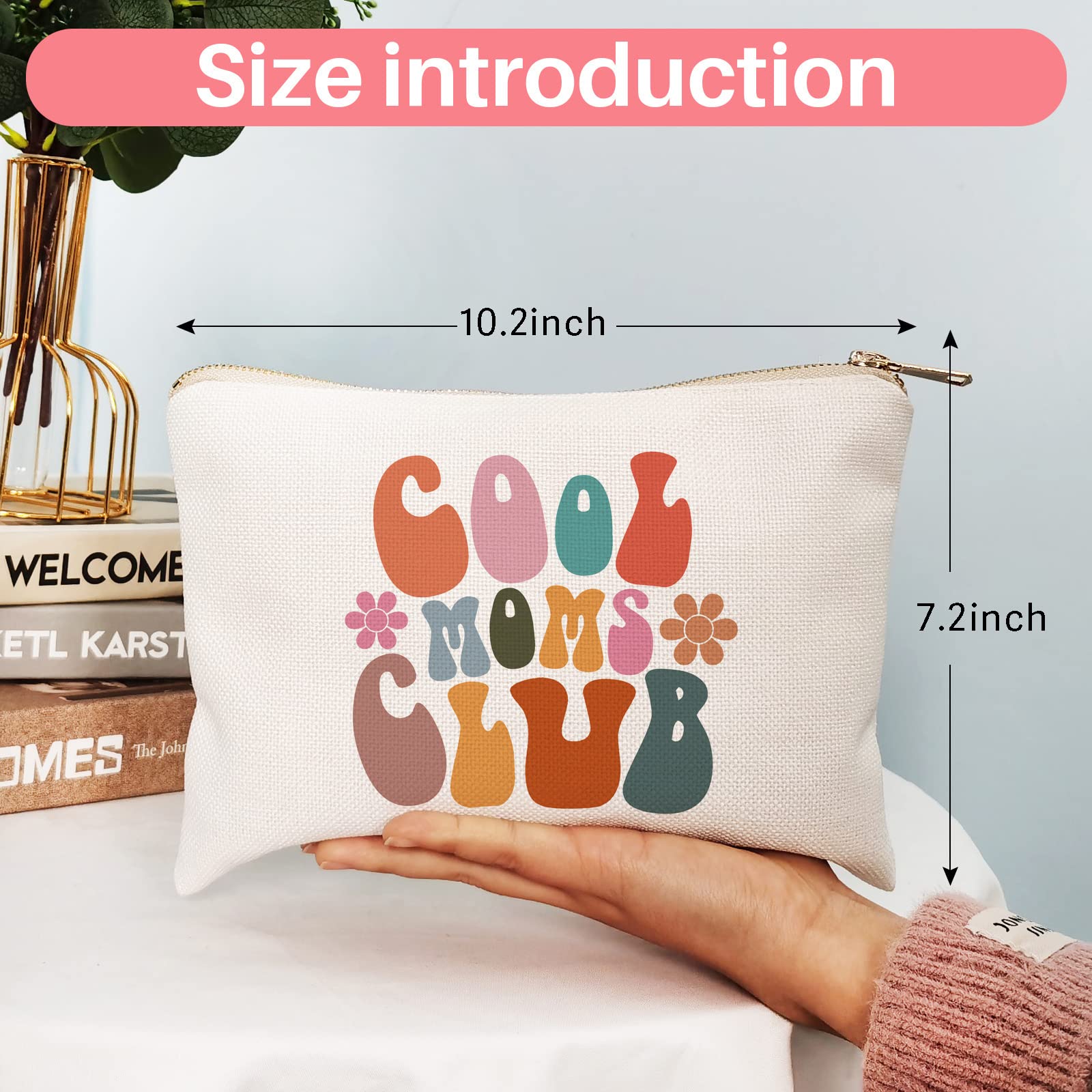 OFlyDesigns Cool Moms Club Gift Makeup Bag | Mom Handbag & Mother's Day Gift