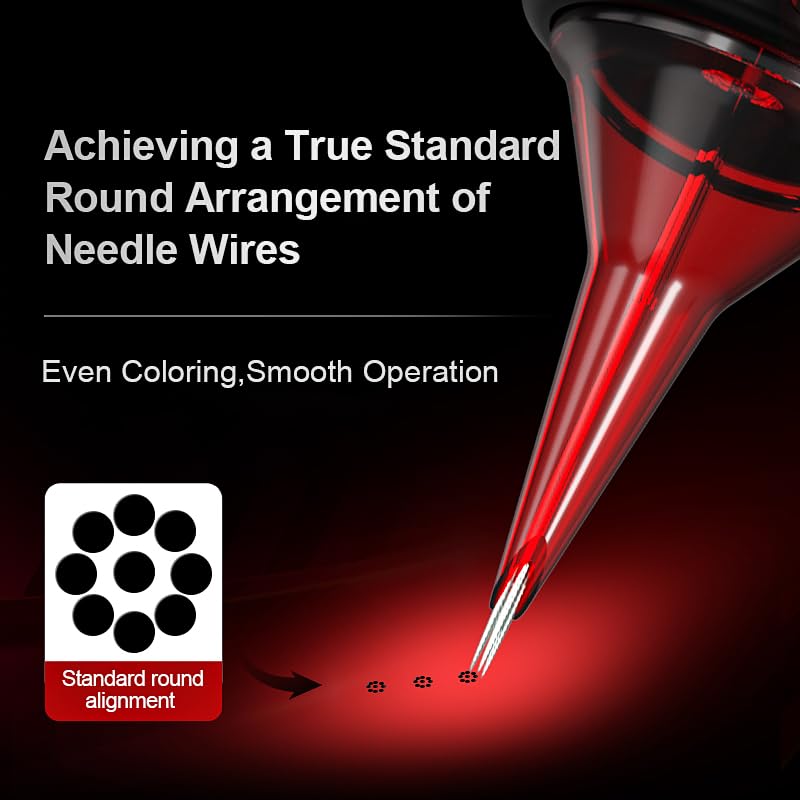 OG PRODUCE Tattoo Cartridge Needles 20Pcs Round Liner/Round Shader/Magum/Mix Bugpin Disposable for Rotary Tattoo Machine Pen Gun (1011CM)