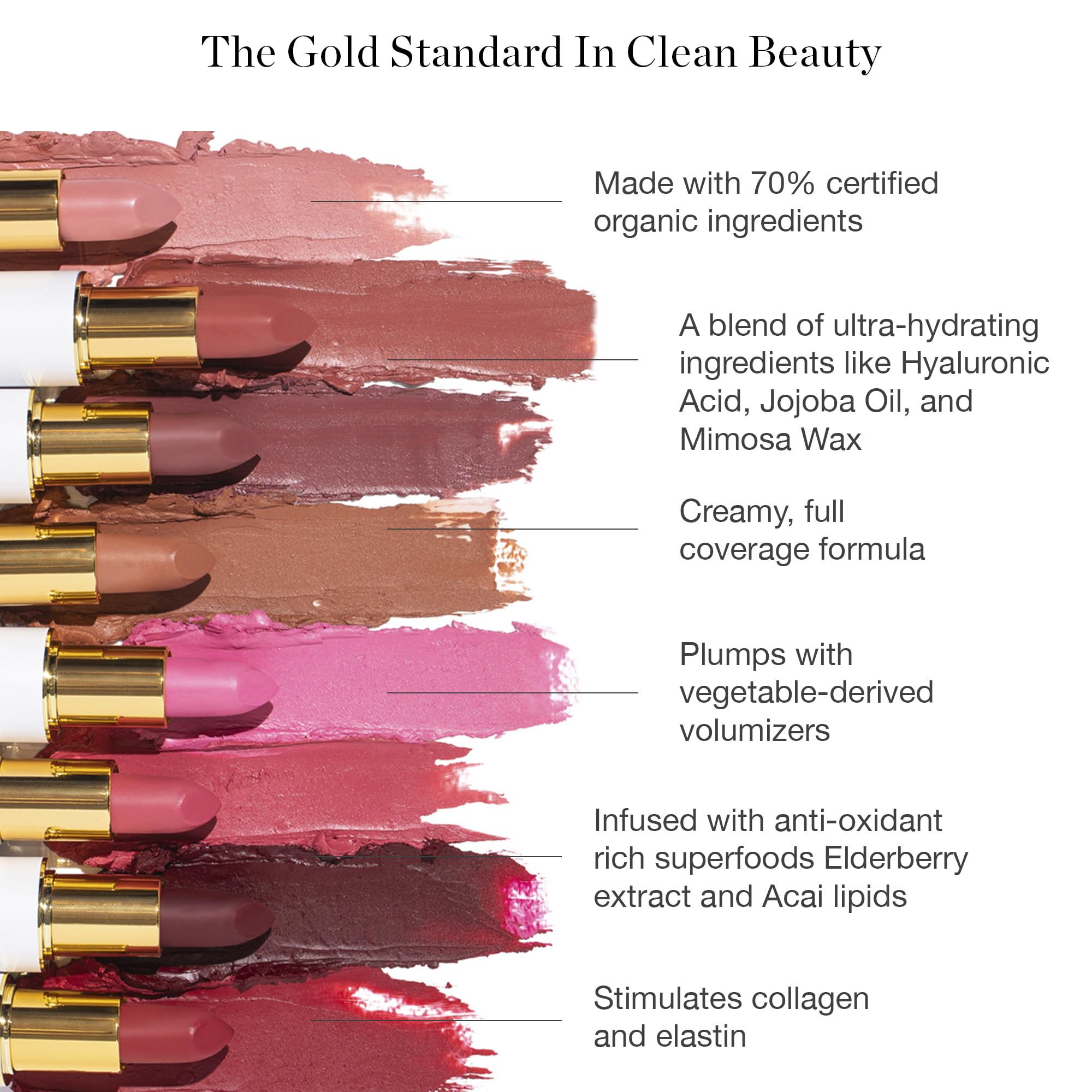 Ogee Full Bloom Sculpted Lipstick Amnesia Blackberry Mauve | 70% Organic, Jojoba Oil, Micro Hyaluronic Acid | Made in USA