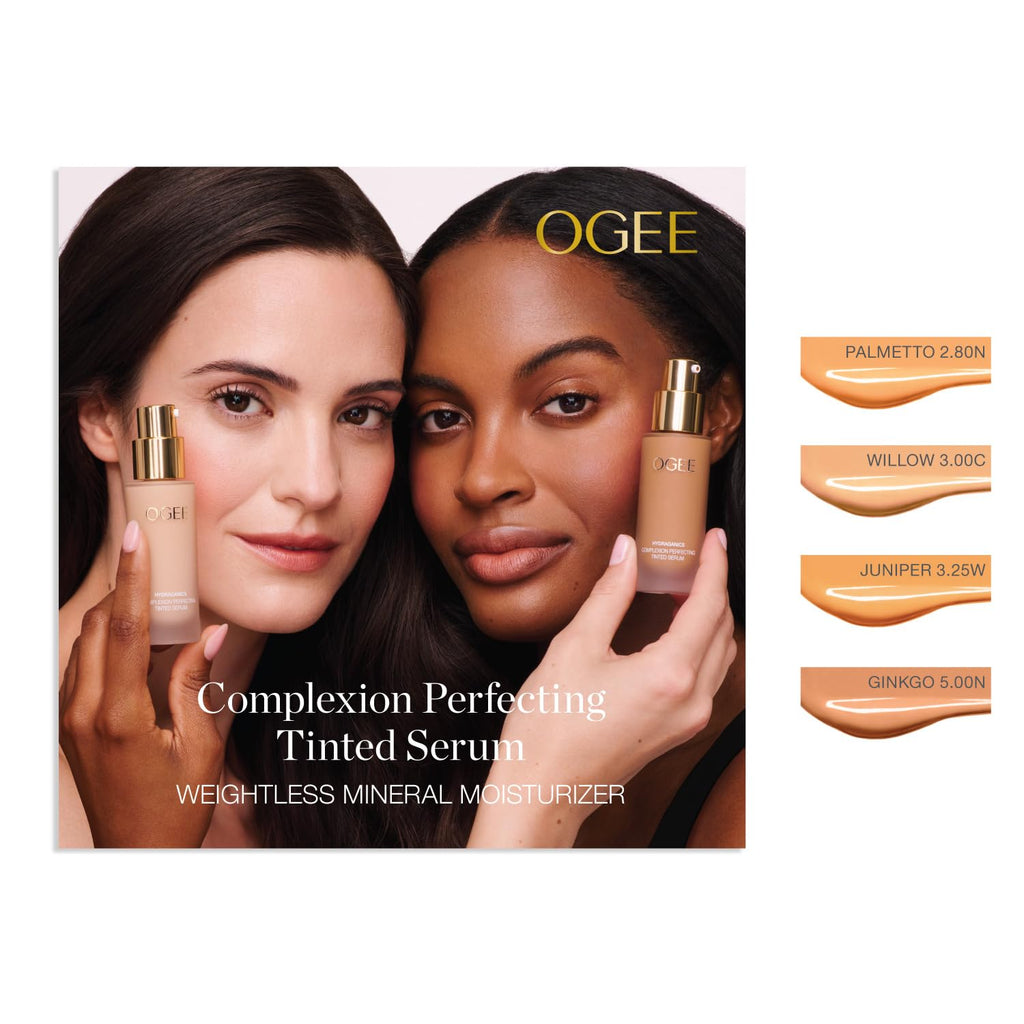 Ogee Complexion Perfecting Liquid Foundation – Palmetto 2.80N (Medium Light Tan, Olive) with Vitamin C & Jojoba • Certified Organic