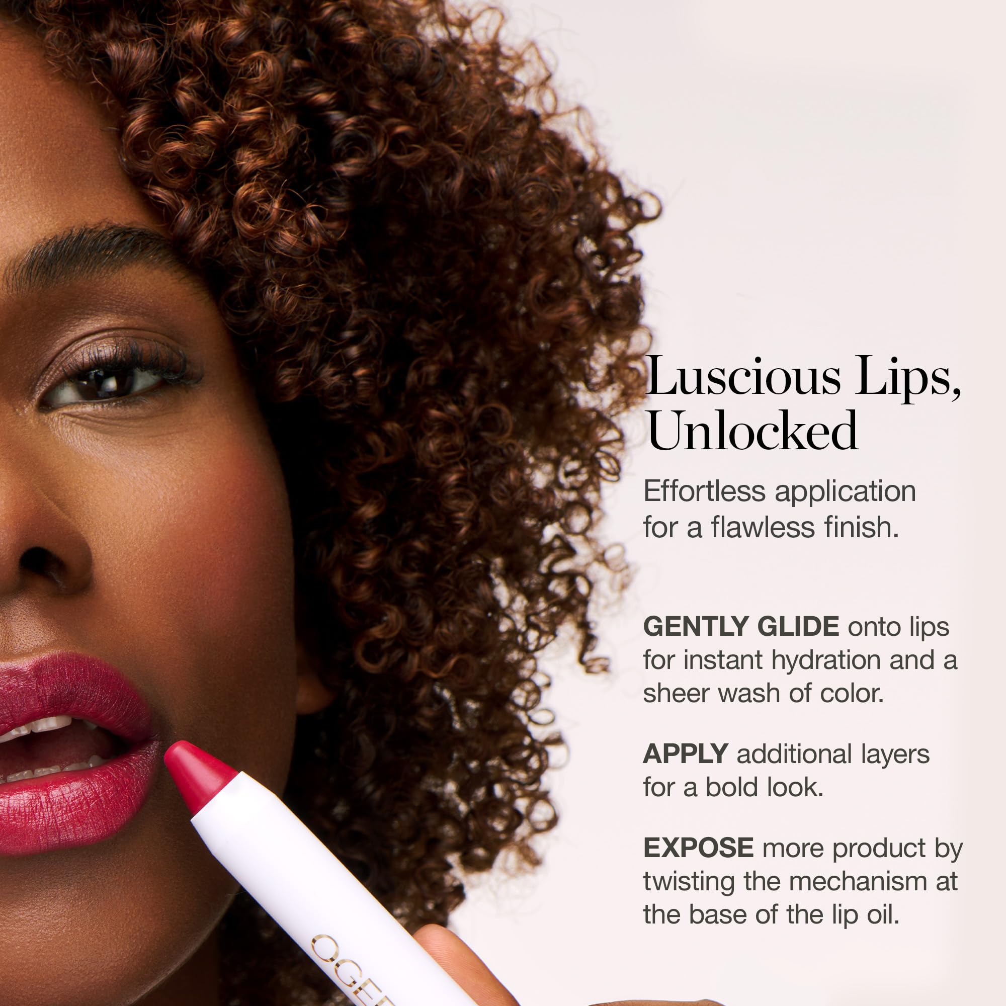 Ogee Rosalia Tinted Sculpted Lip Oil – Buildable Lip Color & Lip Treatment