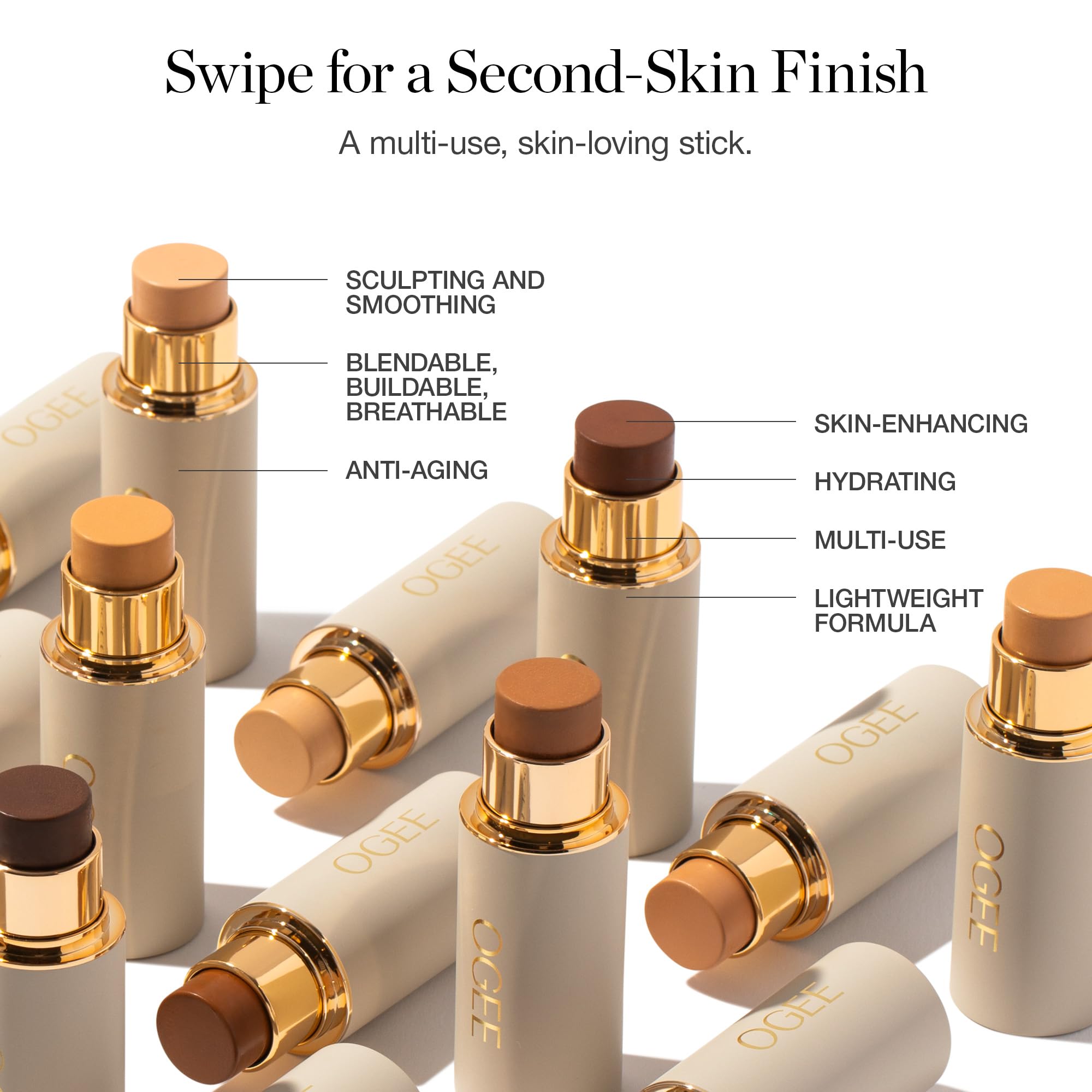 Ogee Sculpted Complexion Foundation Stick Aspen 1.0W – 70% Organic