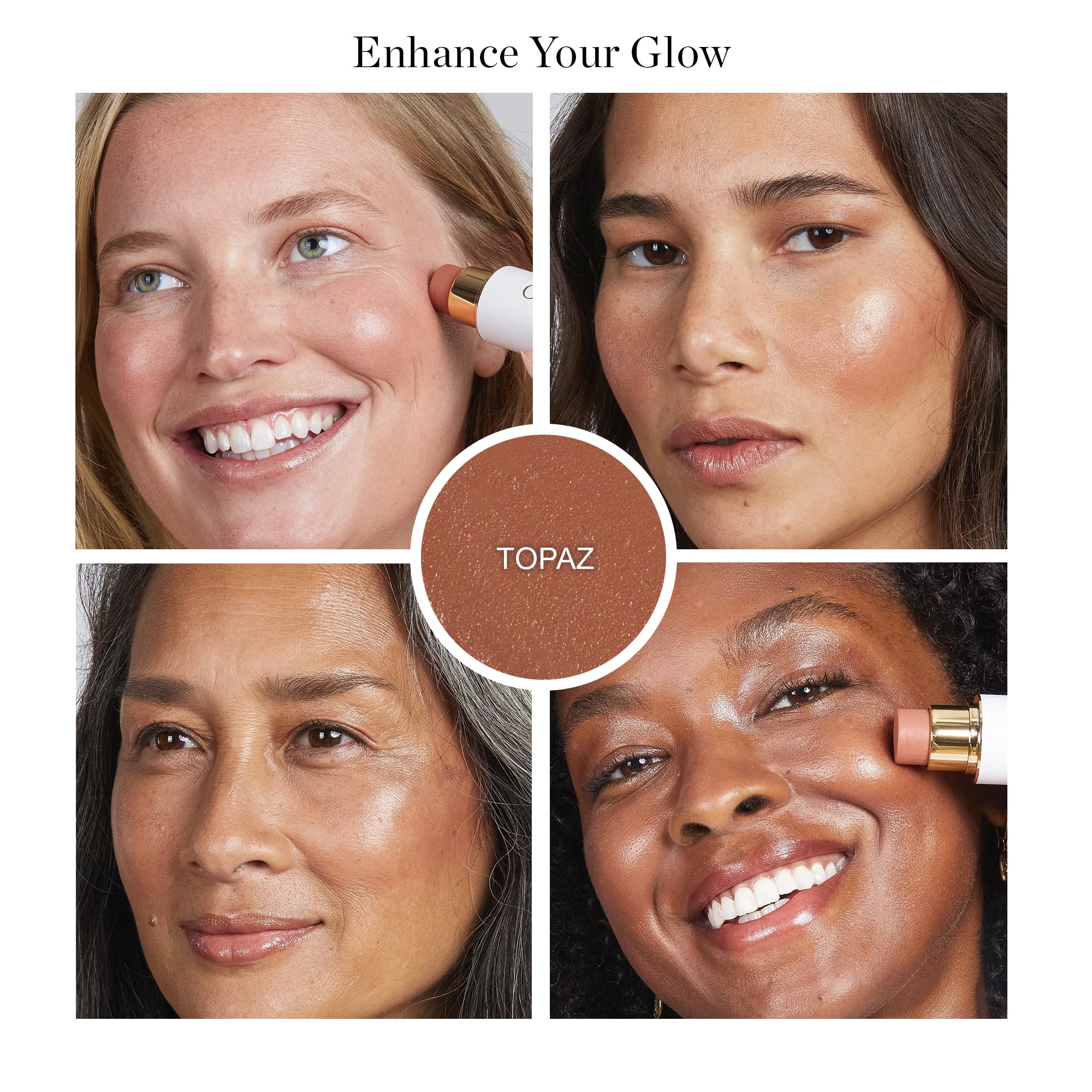 Ogee Sculpted Face Stick Topaz – Matte Rosy Peach | Organic Blush Stick & Highlighter