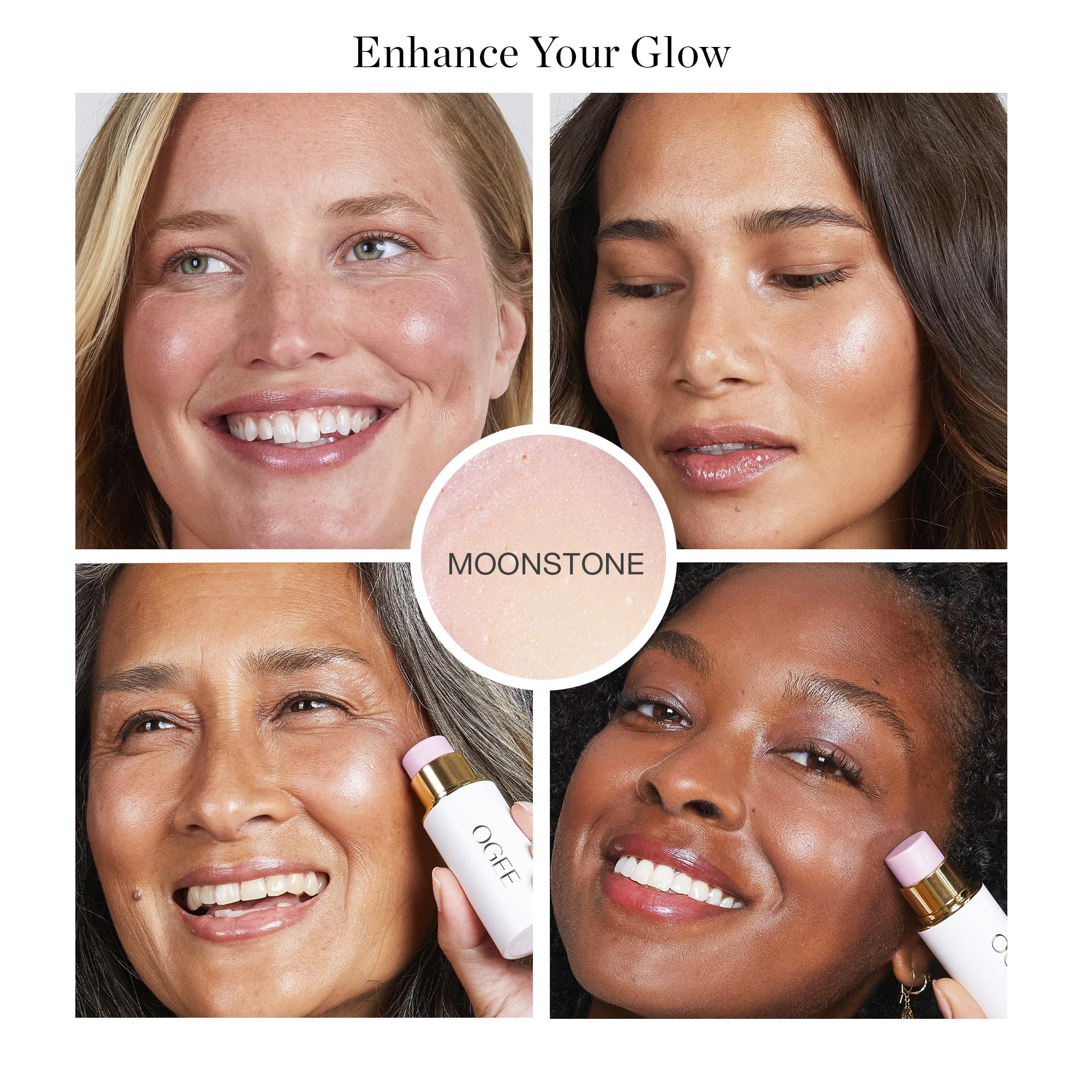 Ogee Sculpted Face Stick Moonstone Ultraviolet Sheen – Certified Organic Highlighter Makeup
